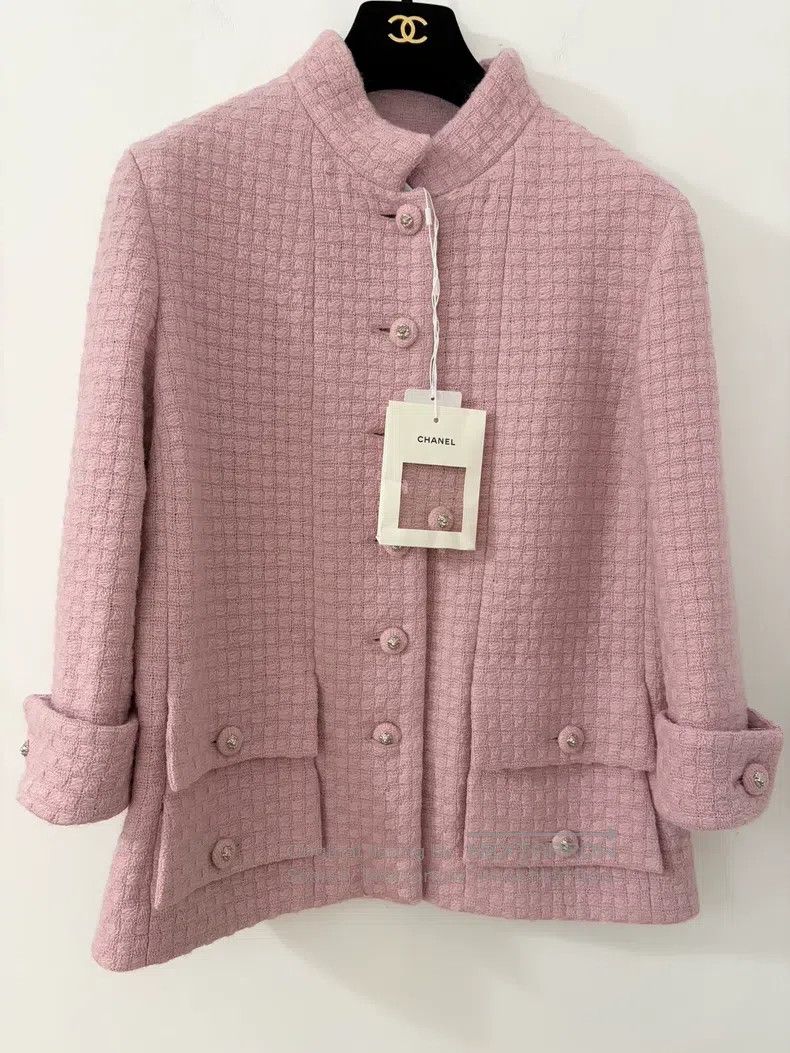 Chanel Chanel Nude pink waffle jacket Size S / US 4 / IT 40 - 1 Thumbnail