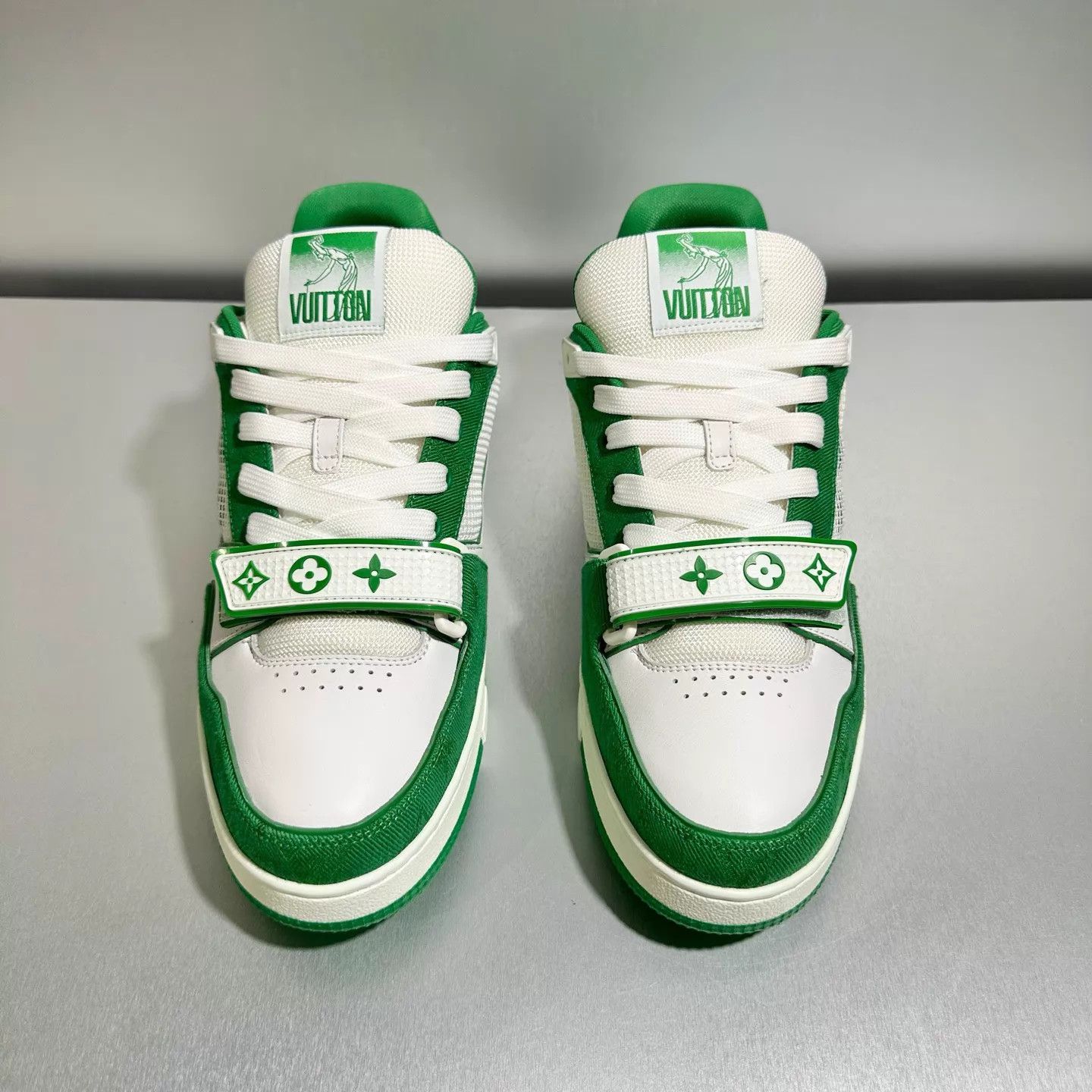 Louis Vuitton LV Trainer White Green Velcro 8/42 New Size US 9 / EU 42 - 2 Thumbnail