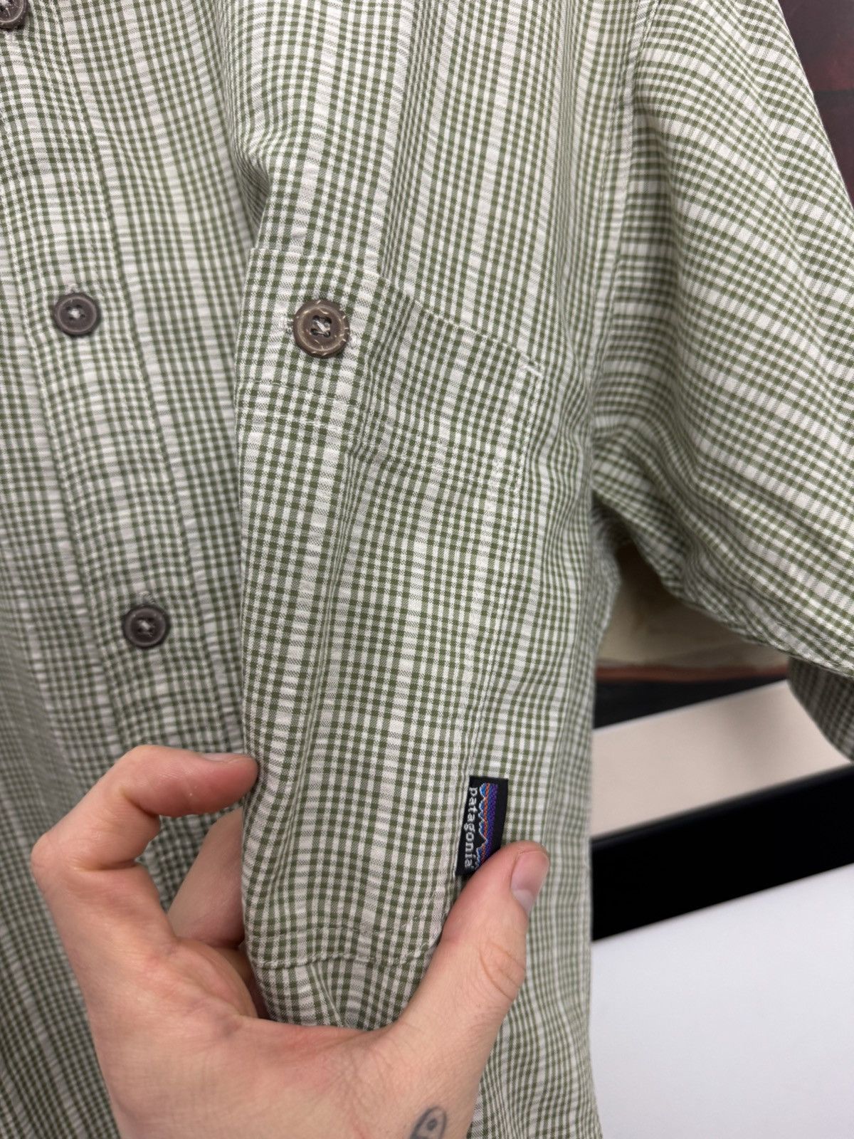 Patagonia Organic Cotton Natural Button Up Shirt Vintage