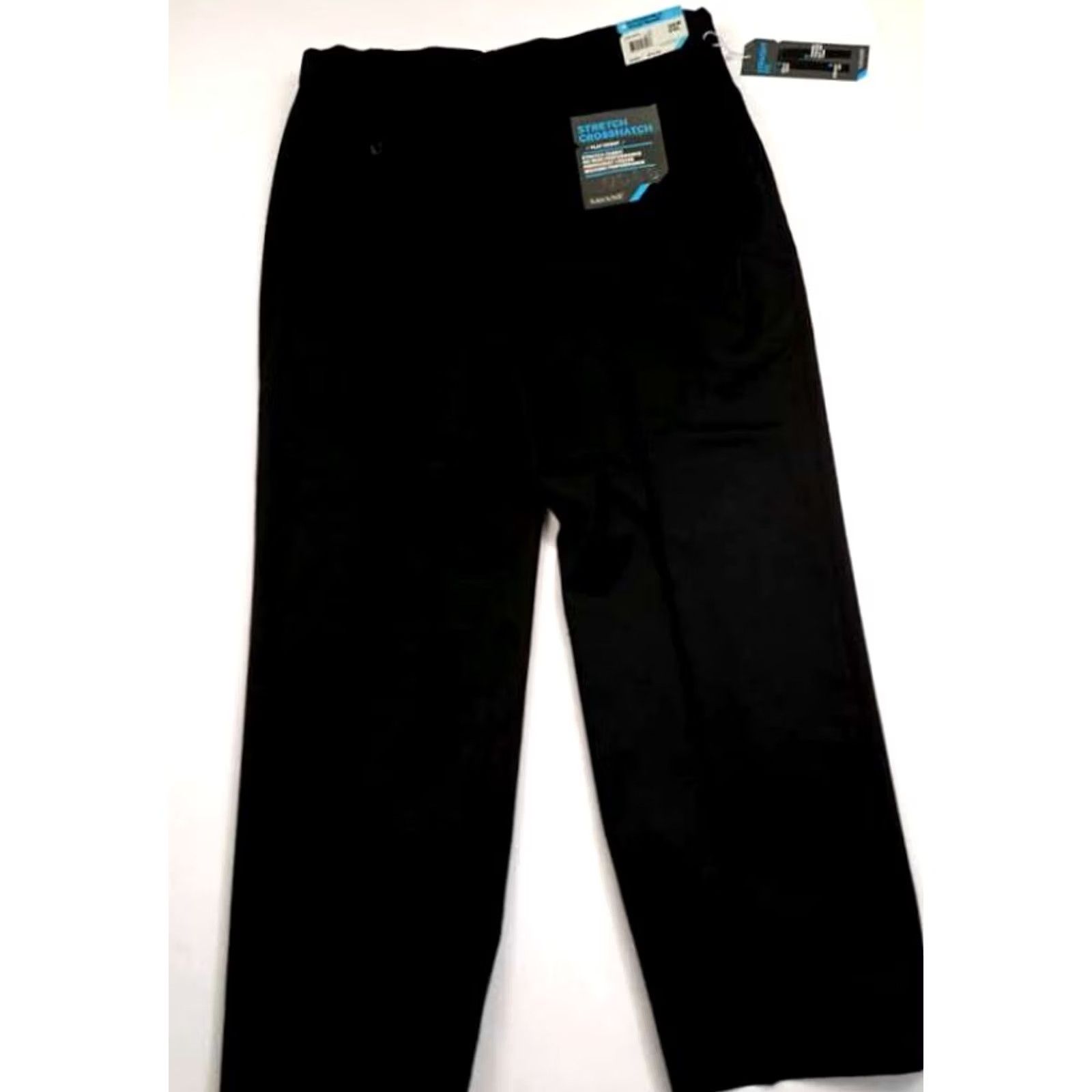 Vintage Crosshatch Pants Mens M Black Savane Stretch Strait Fit Flat Front Size US 31 - 8 Thumbnail