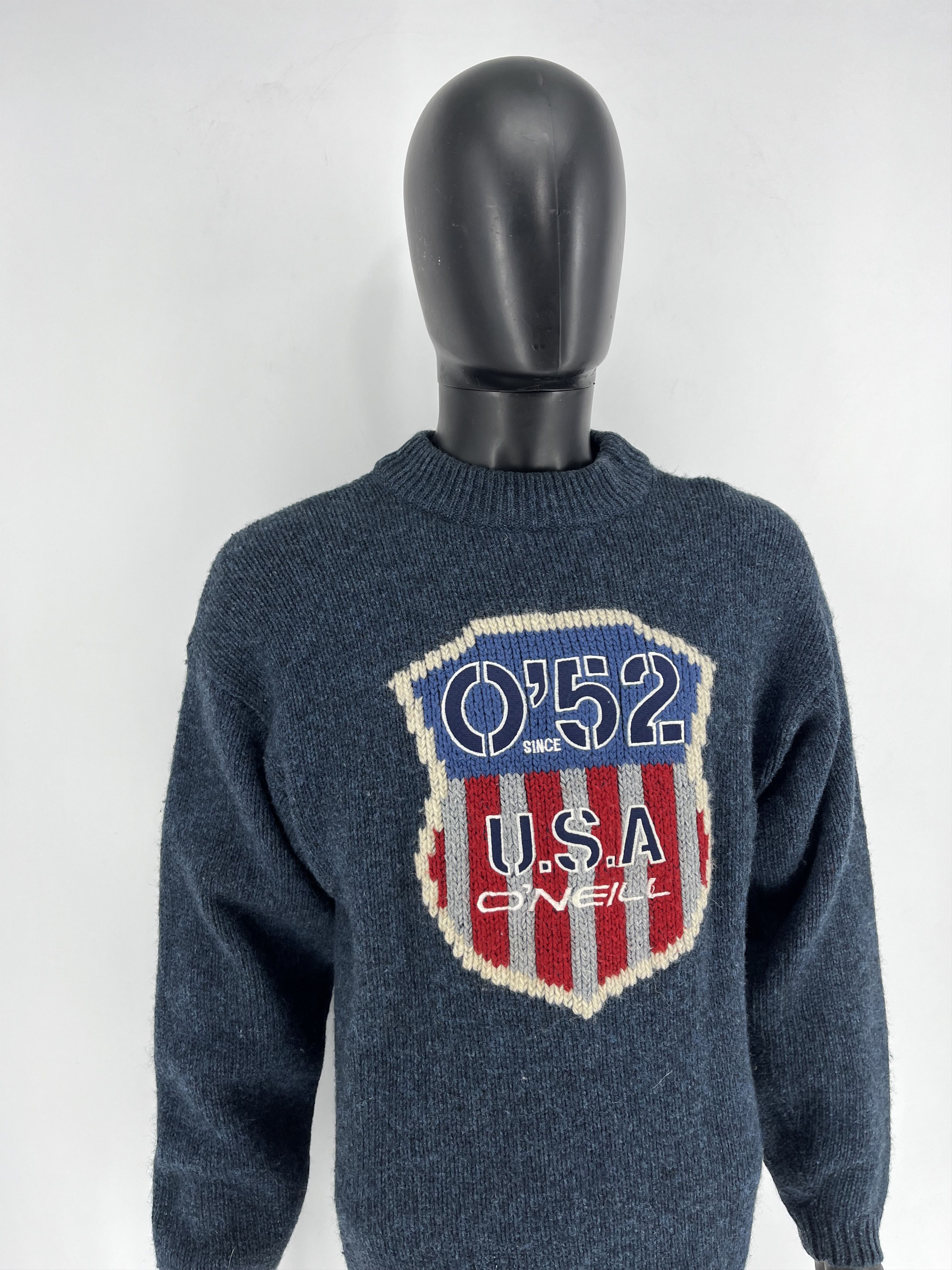 O'Neill × Vintage ONeill blue Knitted Jumper with embroidered spell-out on Size US M / EU 48-50 / 2 - 4 Thumbnail