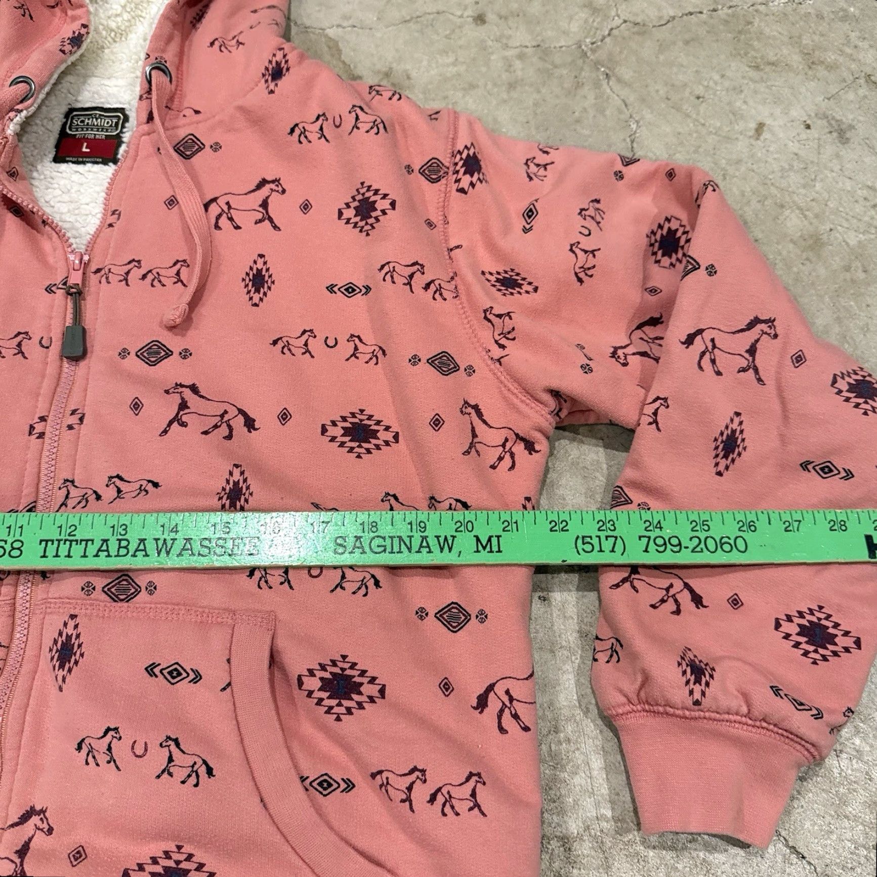 Pinko C.E. Schmidt Womens Jacket Pink Horse Zip Up Hooded Sherpa Lined Short Sleeve Long Sleeve Jacket Womens Large Regular Fit Vintage? No. Size L / US 10 / IT 46 - 5 Thumbnail