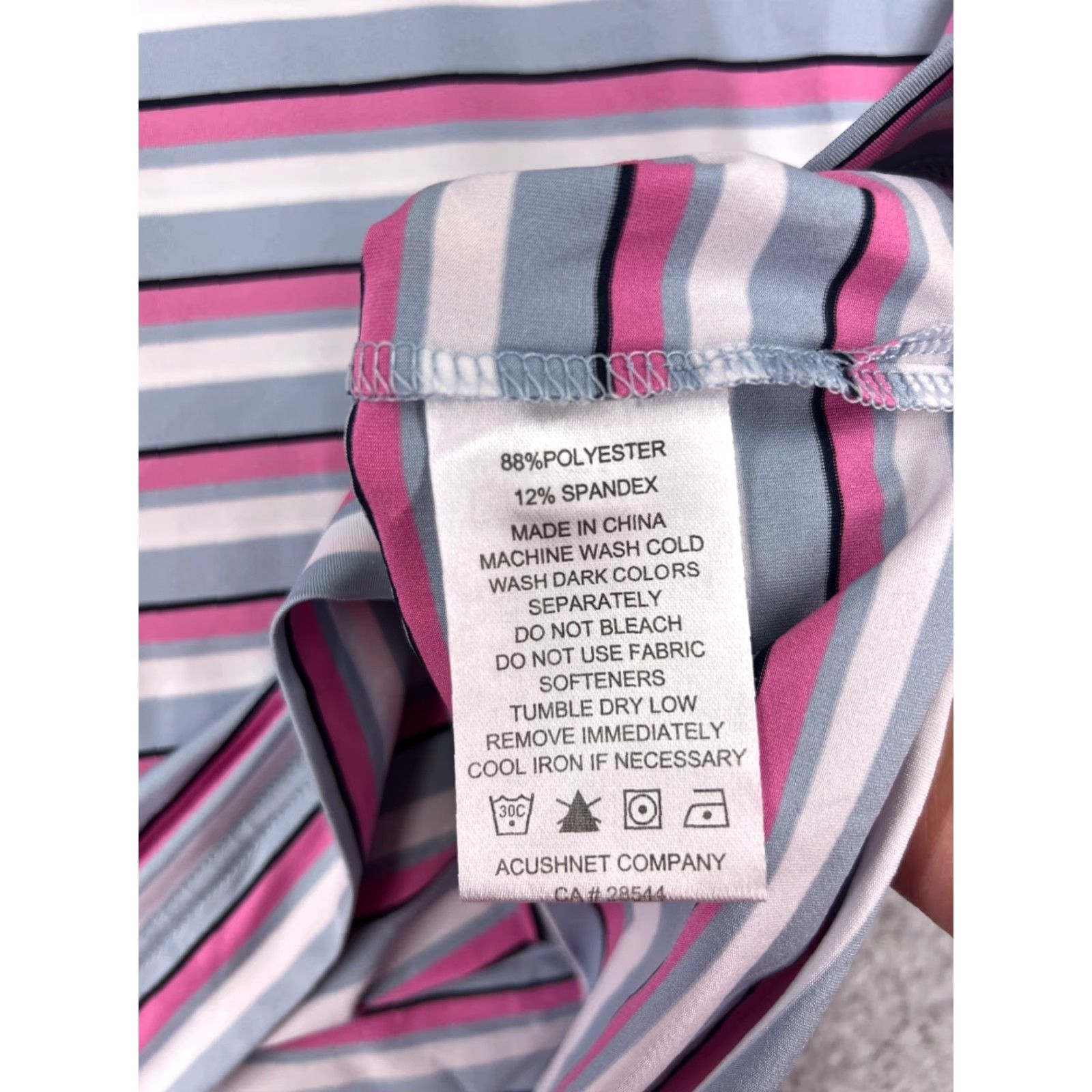 Footjoy FootJoy Polo Shirt Mens Large Pink Gray White Stripe Golf Golfer Lightweight Shirt Size US L / EU 52-54 / 3 - 4 Thumbnail