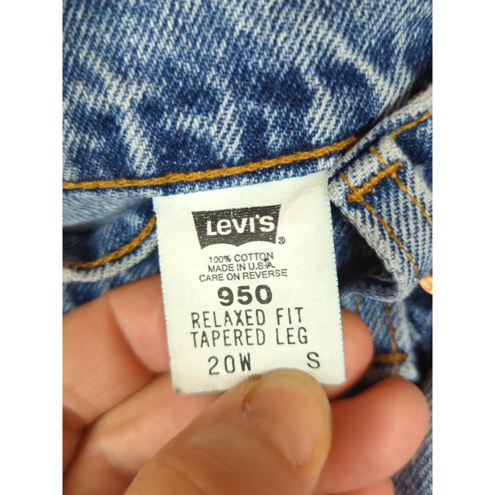Levi's VINTAGE Levi's 950 Orange Tab Mom Jeans Womens 20 Short High Rise Relaxed Fit Tapered Jeans Blue 90s Womens Size 42" / US 20 - 6 Thumbnail