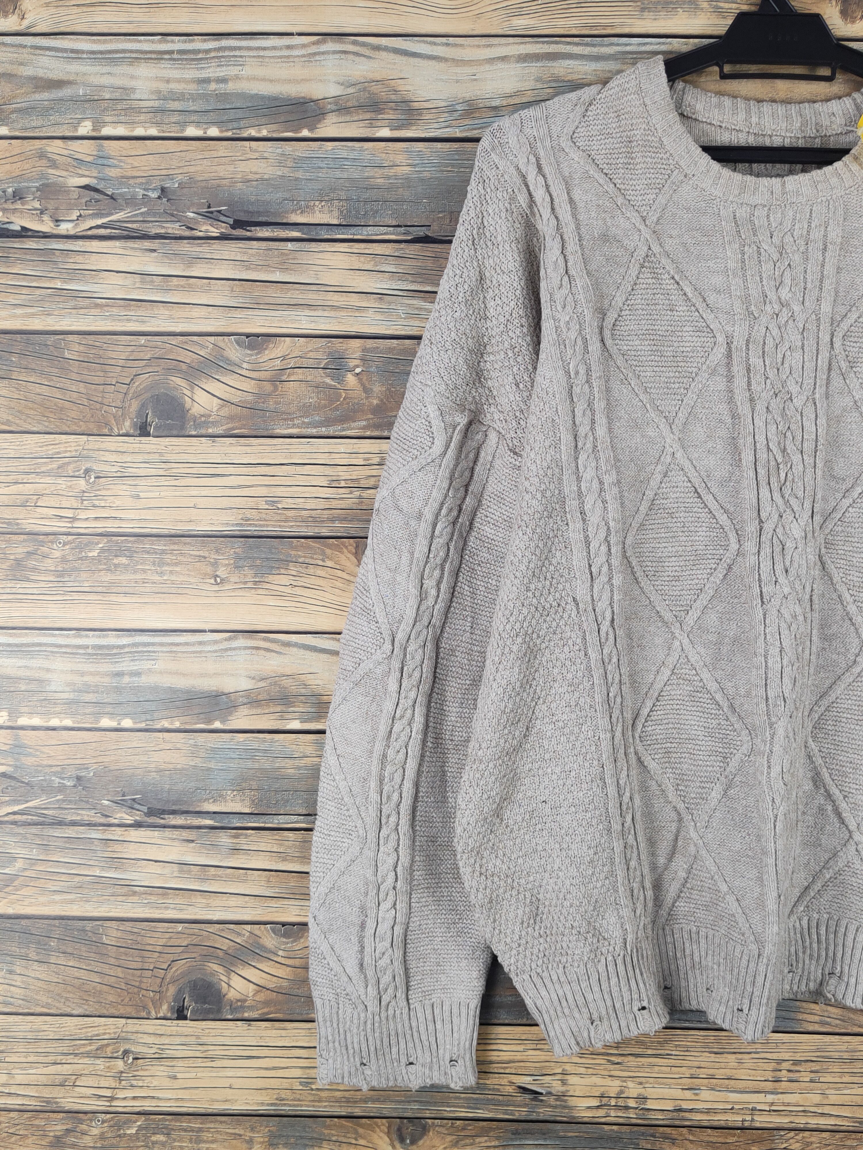 Aran Isles Knitwear Pivot Door Beige Knitwear Sweatshirts #W1817 Size US L / EU 52-54 / 3 - 3 Thumbnail