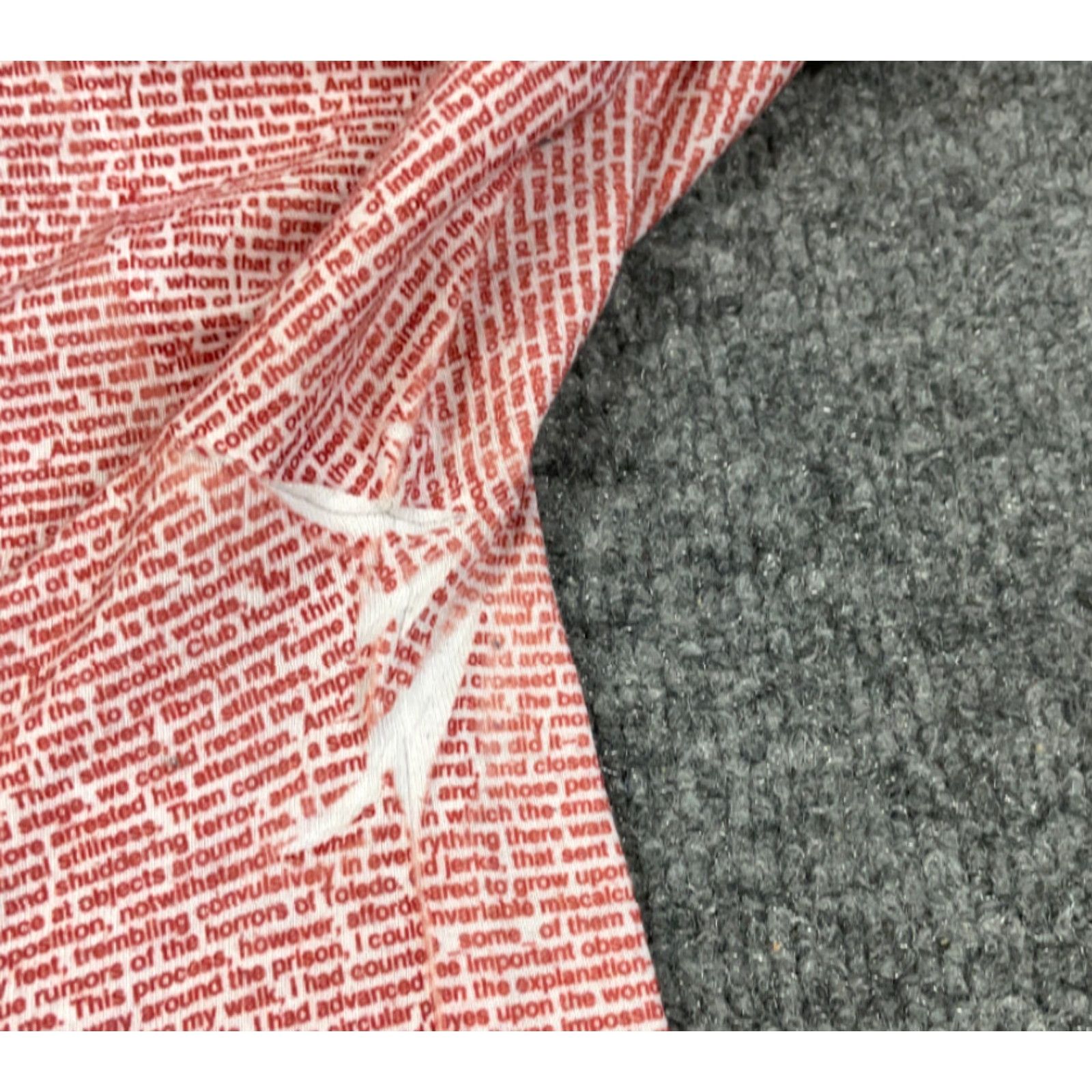 Vintage Litographs T-Shirt Descent into Maelstrom Edgar Allan Poe Red Short Sleeve Adult L Mens Regular XL Tag Size US L / EU 52-54 / 3 - 6 Thumbnail