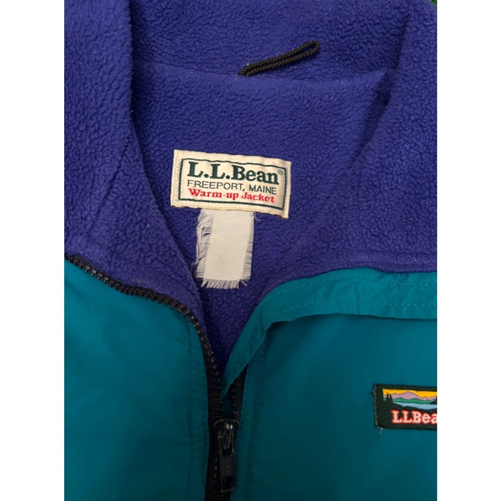 Vintage VINTAGE LL Bean Warm-up Jacket Mens S Teal Blue Fleece Lined Zip Full Zip Pockets Windproof 90s USA Outdoors Retro Size US S / EU 44-46 / 1 - 3 Thumbnail