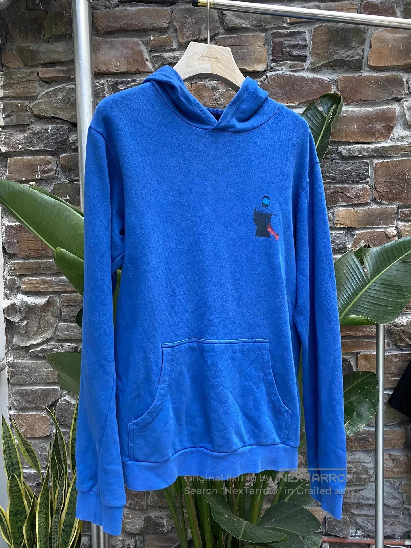Raf Simons Blue Graphic Print Hoodie with Hood and Pocket. Size US S / EU 44-46 / 1 - 1 Thumbnail
