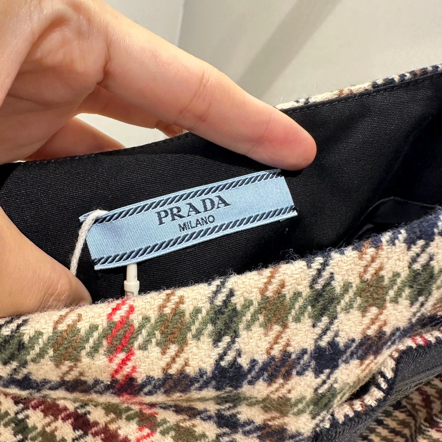 Prada Prada Check Triangle Logo Wool Cami Dress 38 Size XS / US 0-2 / IT 36-38 - 3 Thumbnail