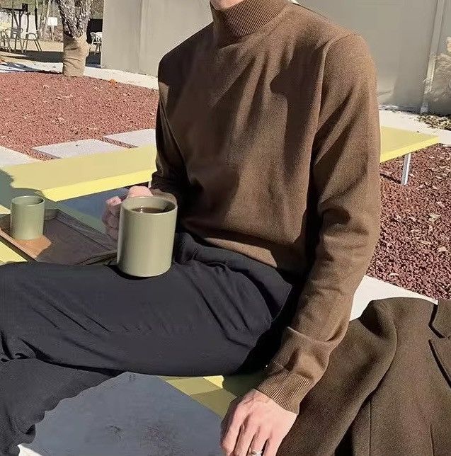 Other Streetwear Casual Solid Turtleneck Knit Sweater Pullover Size US XL / EU 56 / 4 - 4 Thumbnail