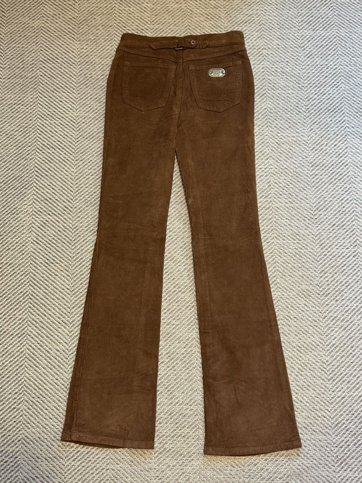 Dolce & Gabbana Dolce & Gabbana Brown Corduroy Buckle-Back Bootcut Trousers Size 25" / US 0 / IT 36 - 4 Thumbnail