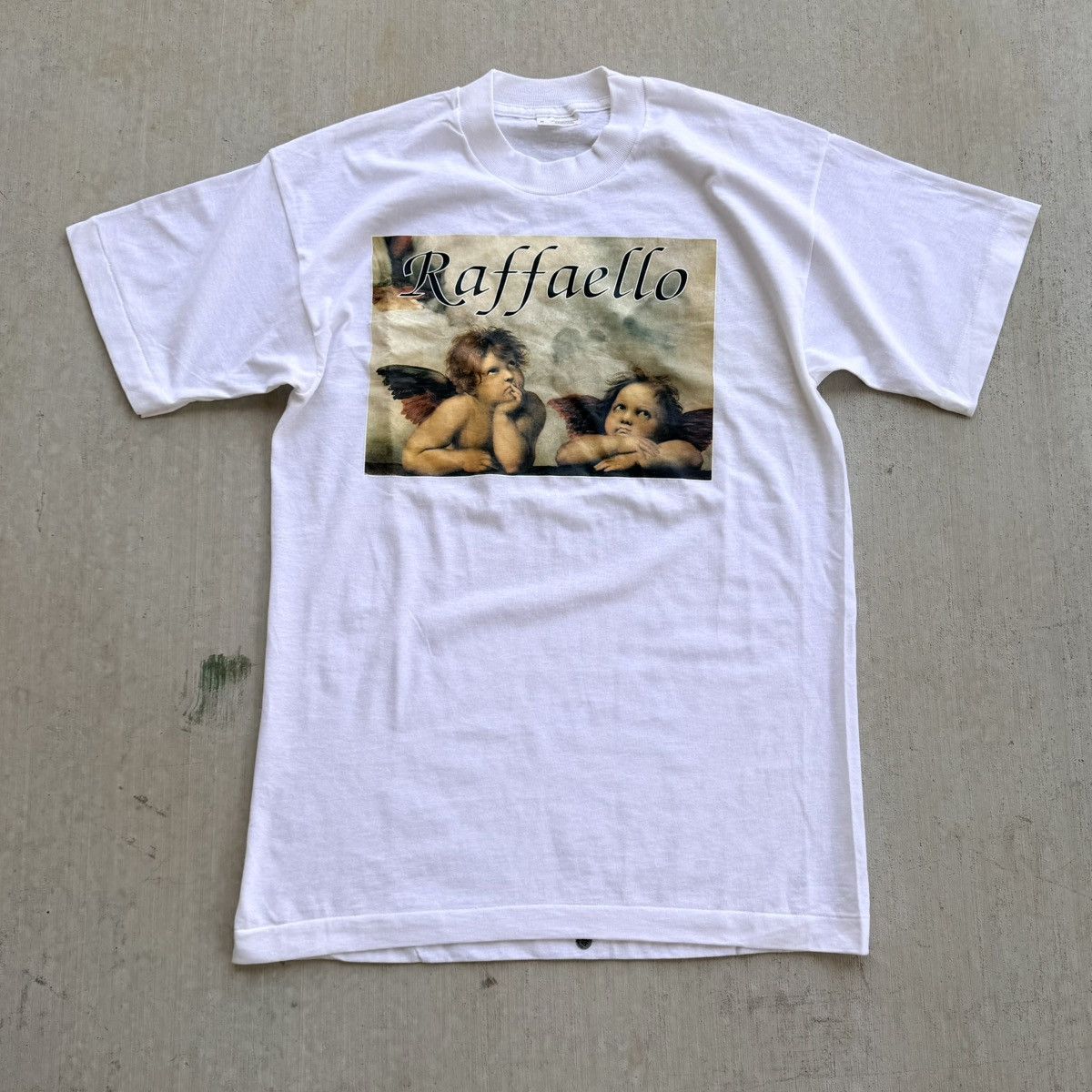 Vintage Vintage Art Tee Raffaelo Cherubs 90s Single Stitch Medium Size US L / EU 52-54 / 3 - 1 Thumbnail