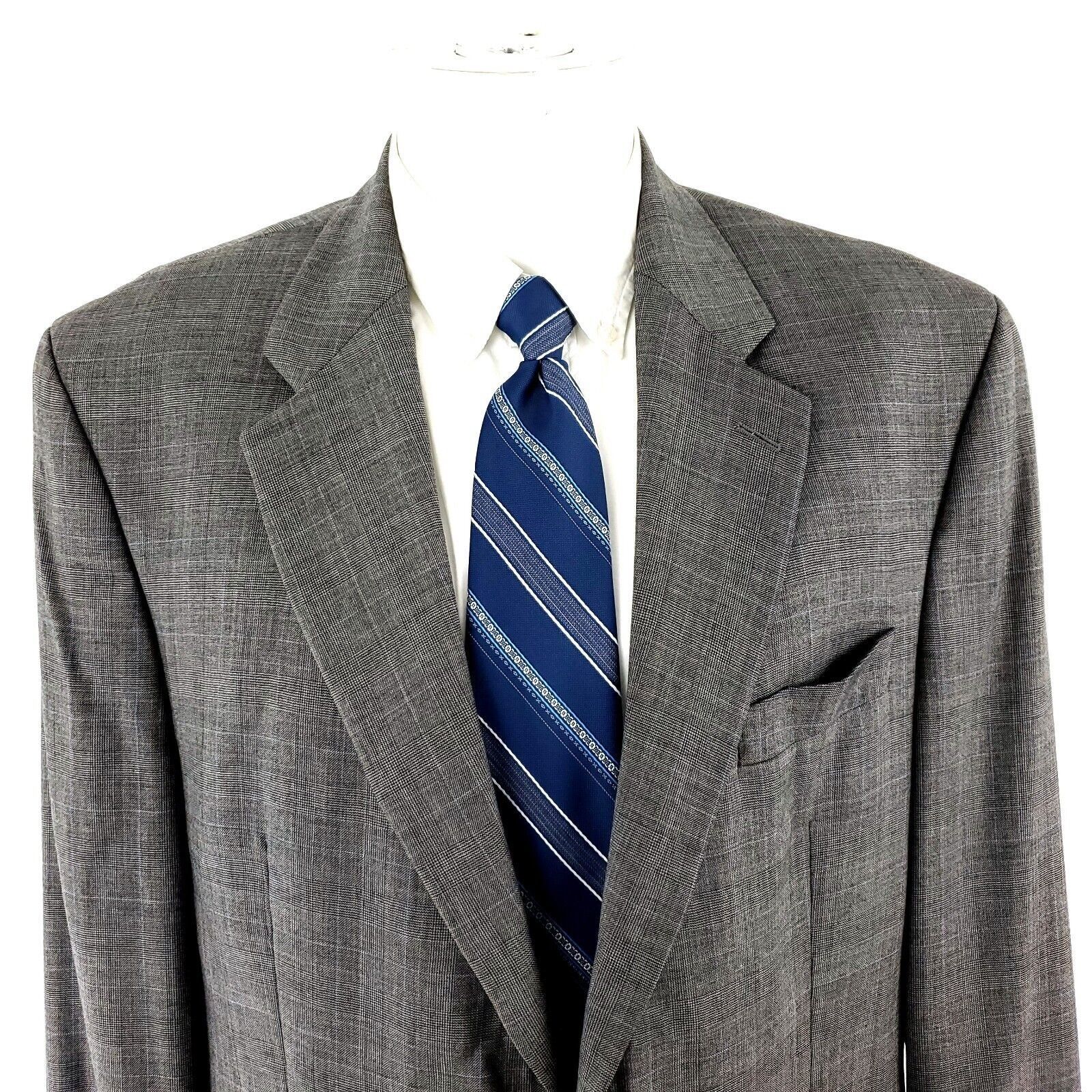 Lauren Ralph Lauren Lauren Ralph Lauren Wool 2 Button Sport Coat 44L Gray Glen P Size 44L - 1 Thumbnail