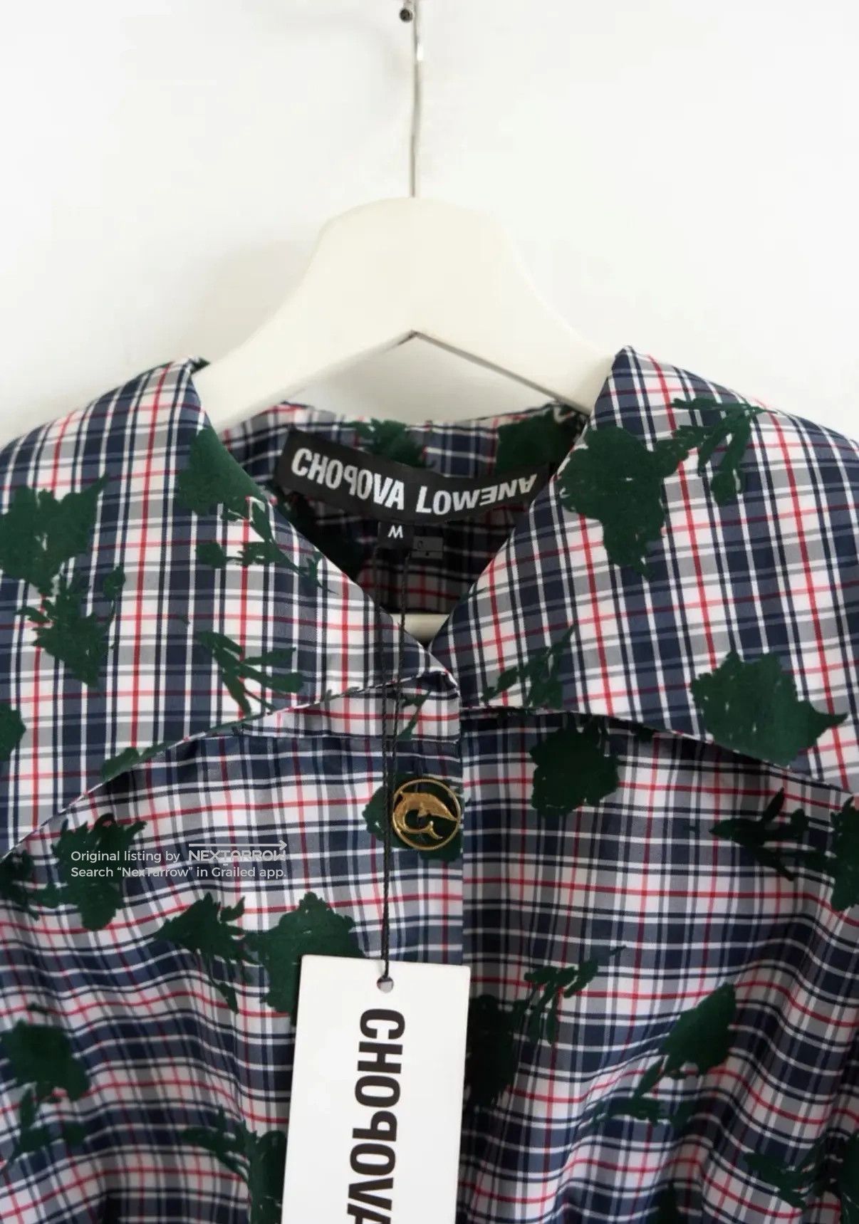 Chopova Lowena 20ss Floral Plaid Shirt Kkkk132608, Women's (Size M) — image 3 of 6