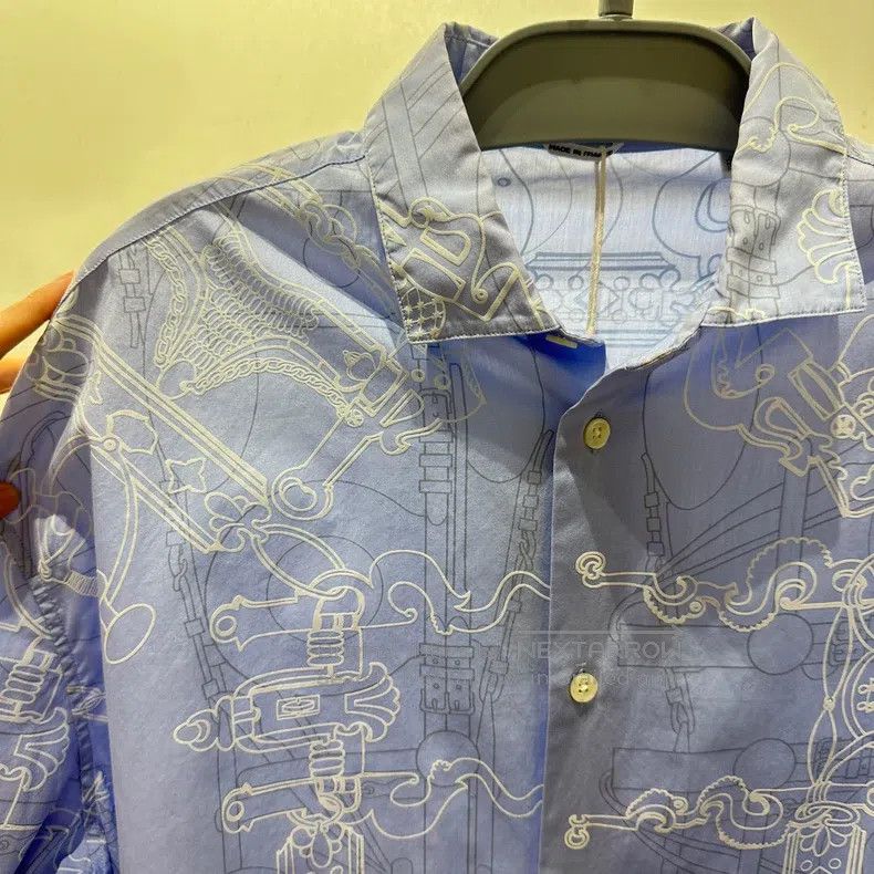 Hermes Hermes size 39 Blue Printed Shirt Size S / US 4 / IT 40 - 3 Thumbnail