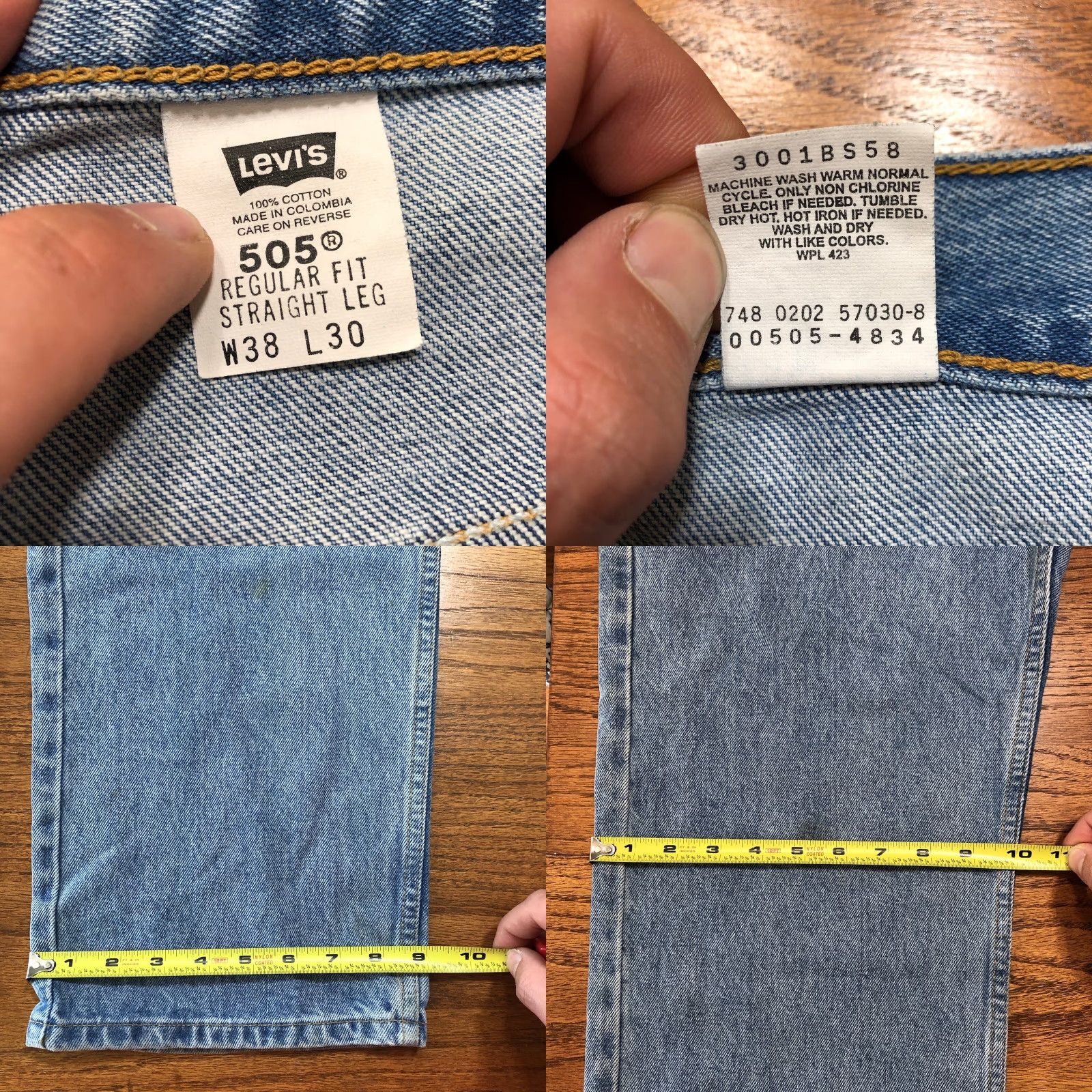 Levi's VINTAGE Levi's 505 Jeans | Regular Straight Denim 38x30 Mens Blue 5-Pocket Zip Size US 38 / EU 54 - 9 Thumbnail