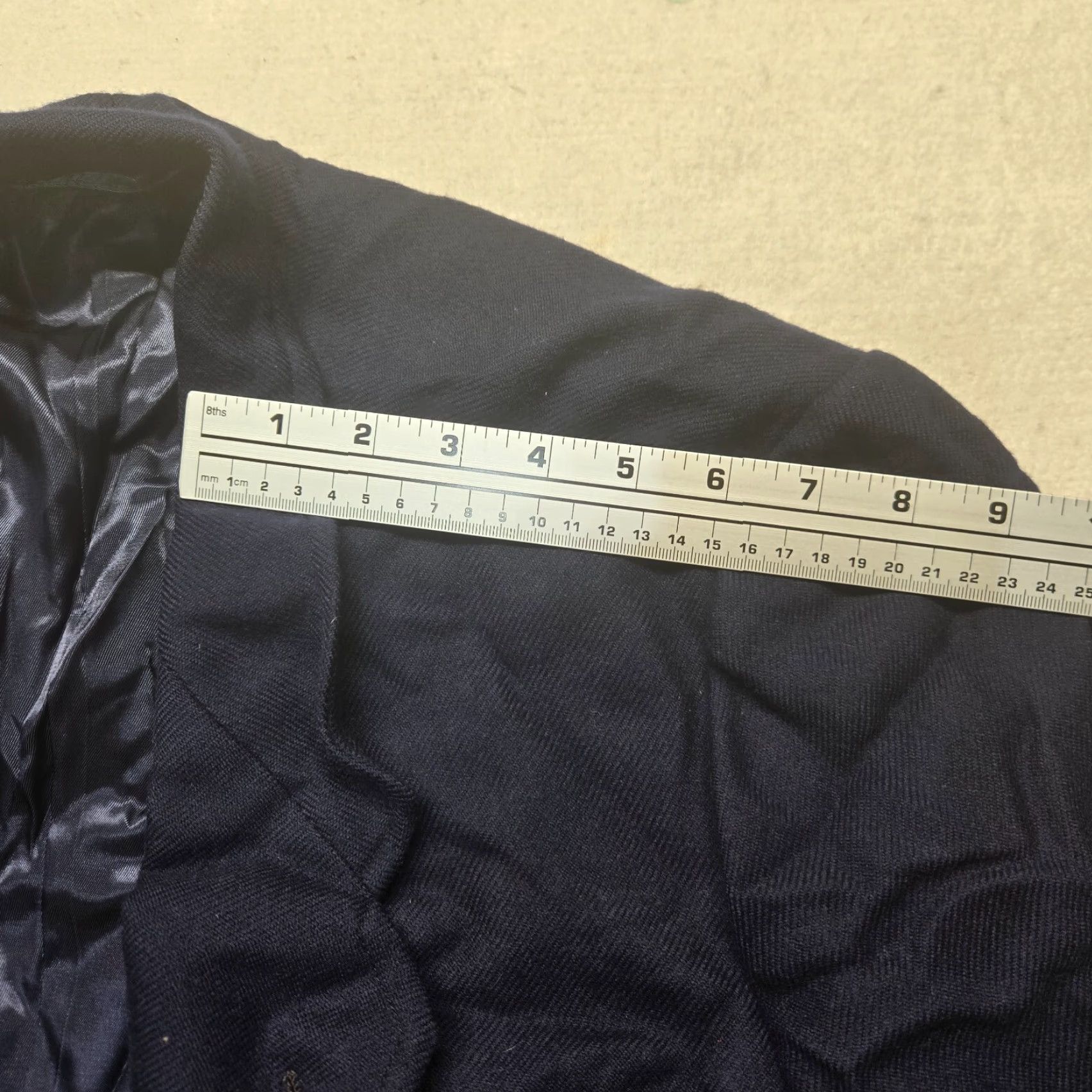 Vintage Heavy Navy Blue Suit Jacket Regular Coat Adult Men's Size 40 Size 40R - 7 Thumbnail