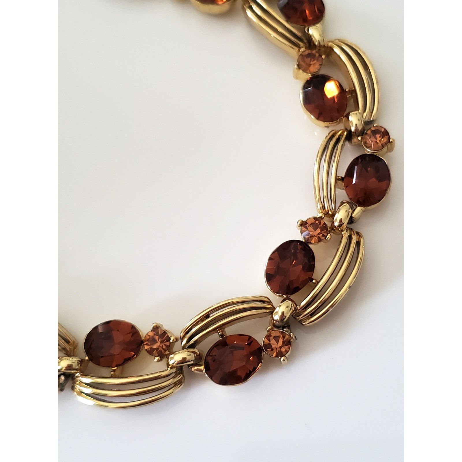 Other Vintage Amber Brown Rhinestone Choker Necklace by Lisner Size ONE SIZE - 3 Thumbnail