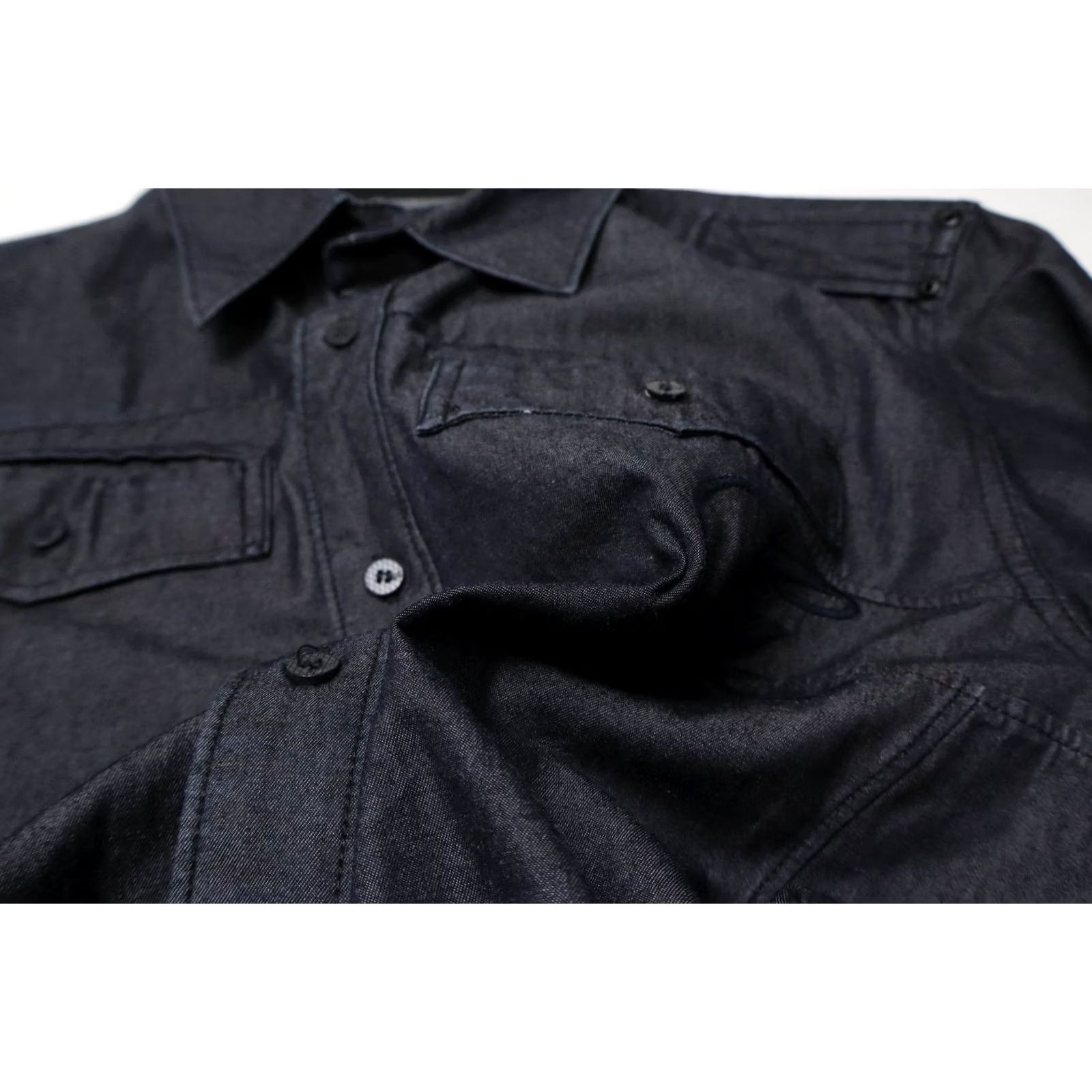 G-Star G-STAR Prime Midnight Shirt Men's LARGE Dark Blue Pocket Spread Collar Logo Size US L / EU 52-54 / 3 - 6 Thumbnail