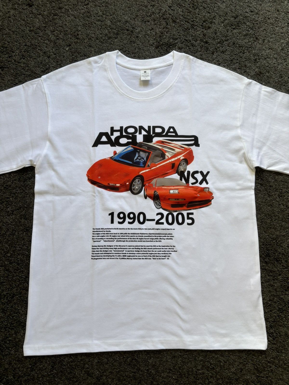 Honda × Vintage Vintage racing Honda Acura NSX heavyweight white tee Size US M / EU 48-50 / 2 - 4 Thumbnail