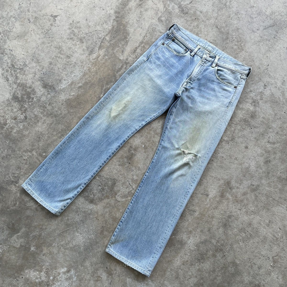 Japanese Brand × Jean × Vintage Vintage Japanese Mud Wash Faded Denim Jeans Pants Distressed Size US 32 / EU 48 - 2 Thumbnail