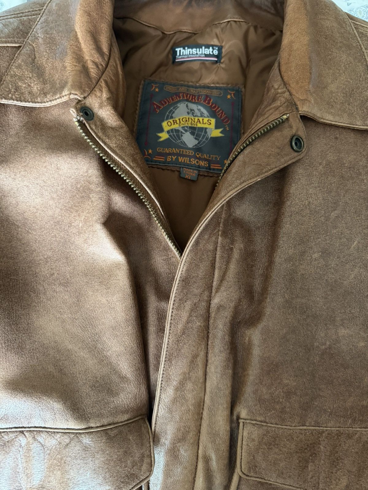 Adventure Bound Adventure Bound brown leather jacket/bomber Size US XL / EU 56 / 4 - 3 Thumbnail