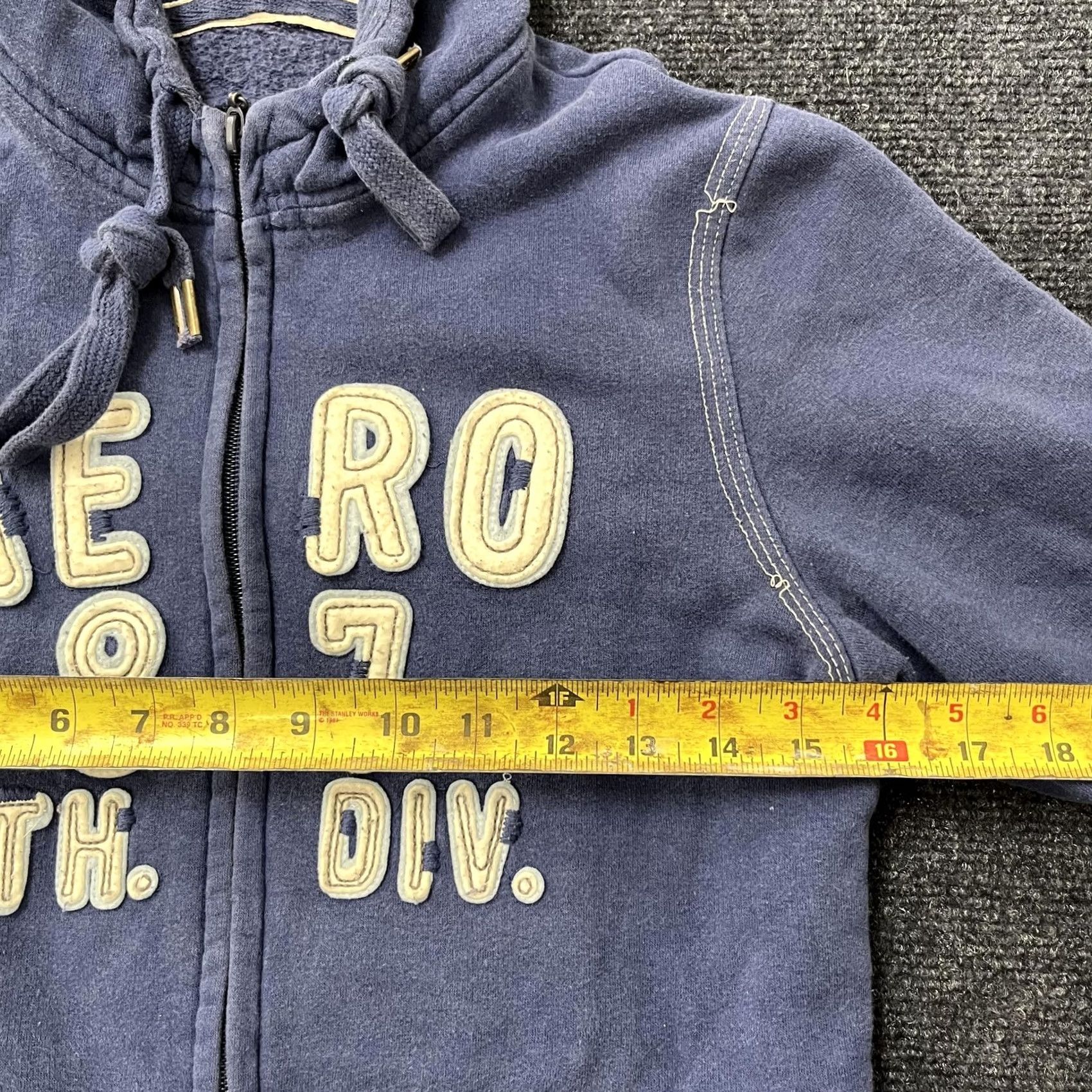 Aeropostale VINTAGE Aeropostale Hoodie Womens M Blue Full Zip 87 ATH DIV Sweatshirt Patch Logo Size M / US 6-8 / IT 42-44 - 4 Thumbnail