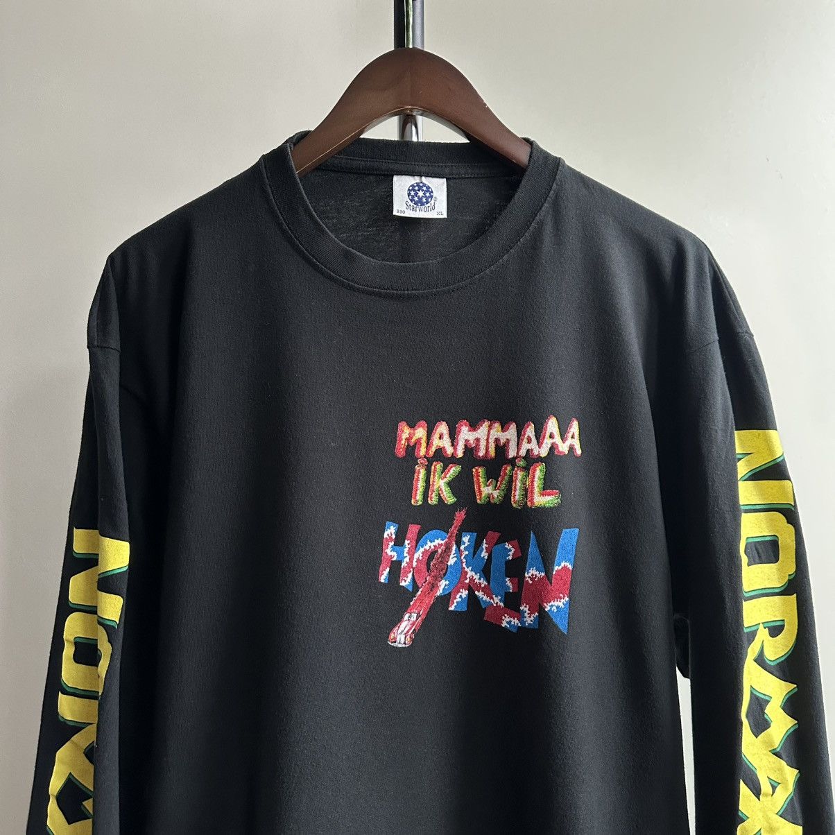 Band Tees × Vintage Vintage 90s NORMAAL HOKEN MAMMAAA IK WIL Long Sleeve Shirt Size US XL / EU 56 / 4 - 3 Thumbnail