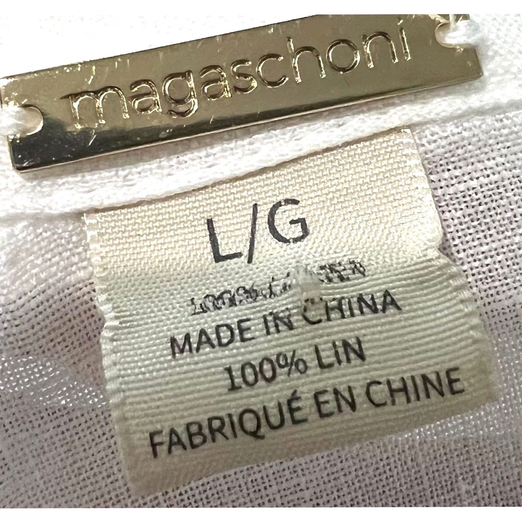 Vintage VINTAGE Magaschoni 100% Linen Button Up Shirt Roll Tab Sleeves Pockets White Womens Sz L Shirt Women L White Pocket Roll Tab Sleeve Linen Button-Up Size L / US 10 / IT 46 - 7 Thumbnail