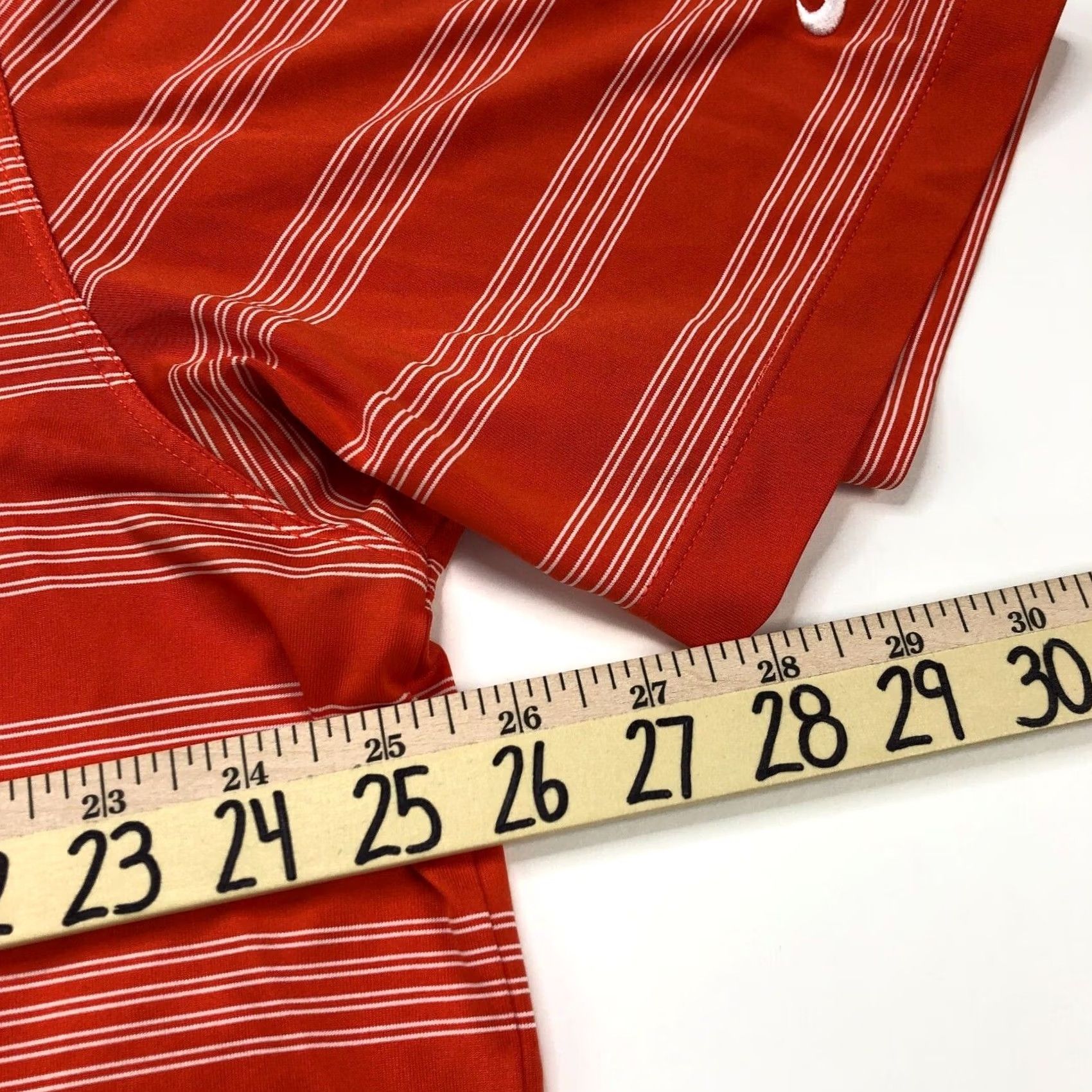 Nike VINTAGE Nike XXL TOUR PERFORMANCE Dri Fit Golf SS Button Polo Striped Shirt Orange MINT Size US XXL / EU 58 / 5 - 5 Thumbnail