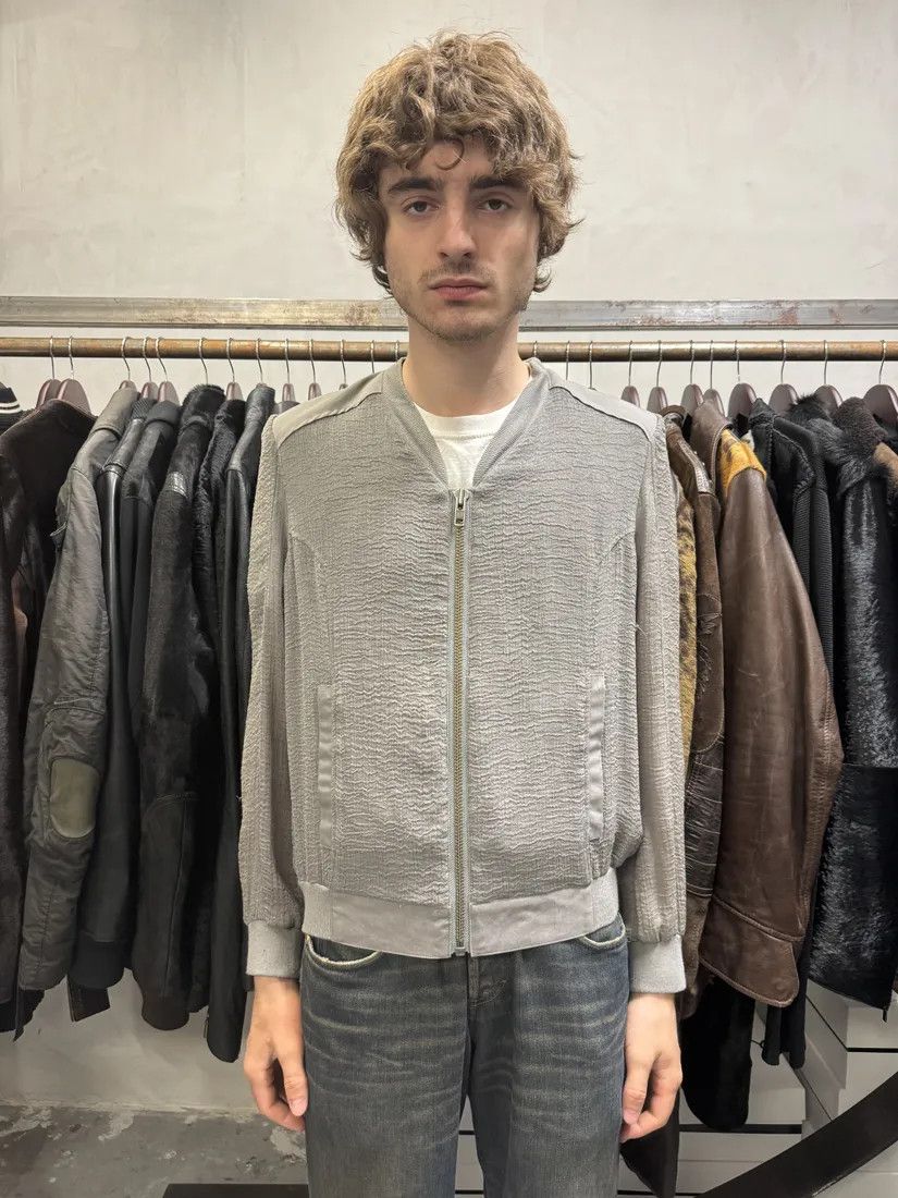 Helmut Lang × Vintage Helmut Lang Concrete Raw Grey Bomber Jacket Size XS / US 0-2 / IT 36-38 - 2 Thumbnail