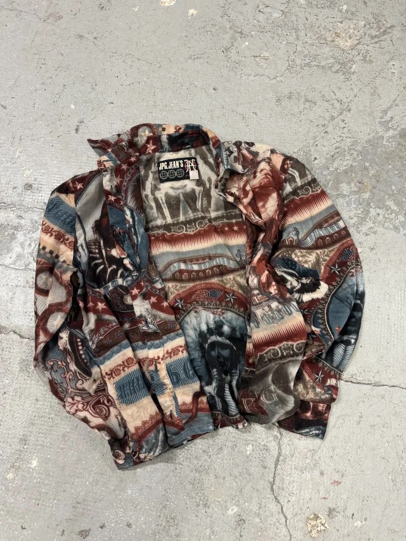 Jean Paul Gaultier × Vintage 1990s Jean Paul Gaultier Native American Indian Contemporary Shirt Size XS / US 0-2 / IT 36-38 - 6 Thumbnail