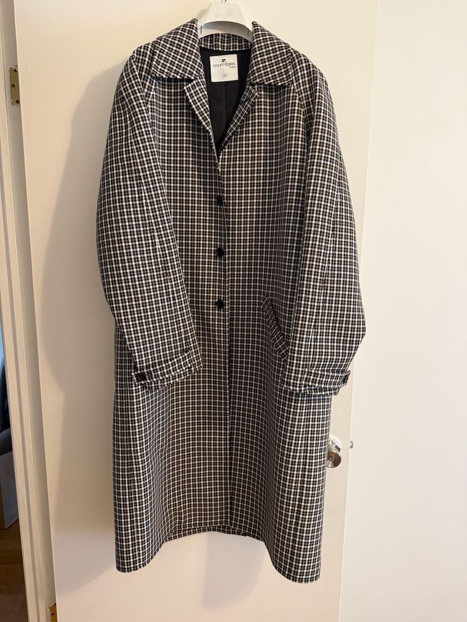 Courreges Courreges Oversized Drop Shoulder Check Coat Size US M / EU 48-50 / 2 - 1 Thumbnail