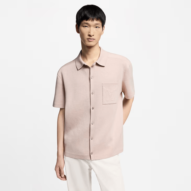 Louis Vuitton Monogram Embossed Short-Sleeved Knit Shirt Size US L / EU 52-54 / 3 - 4 Thumbnail