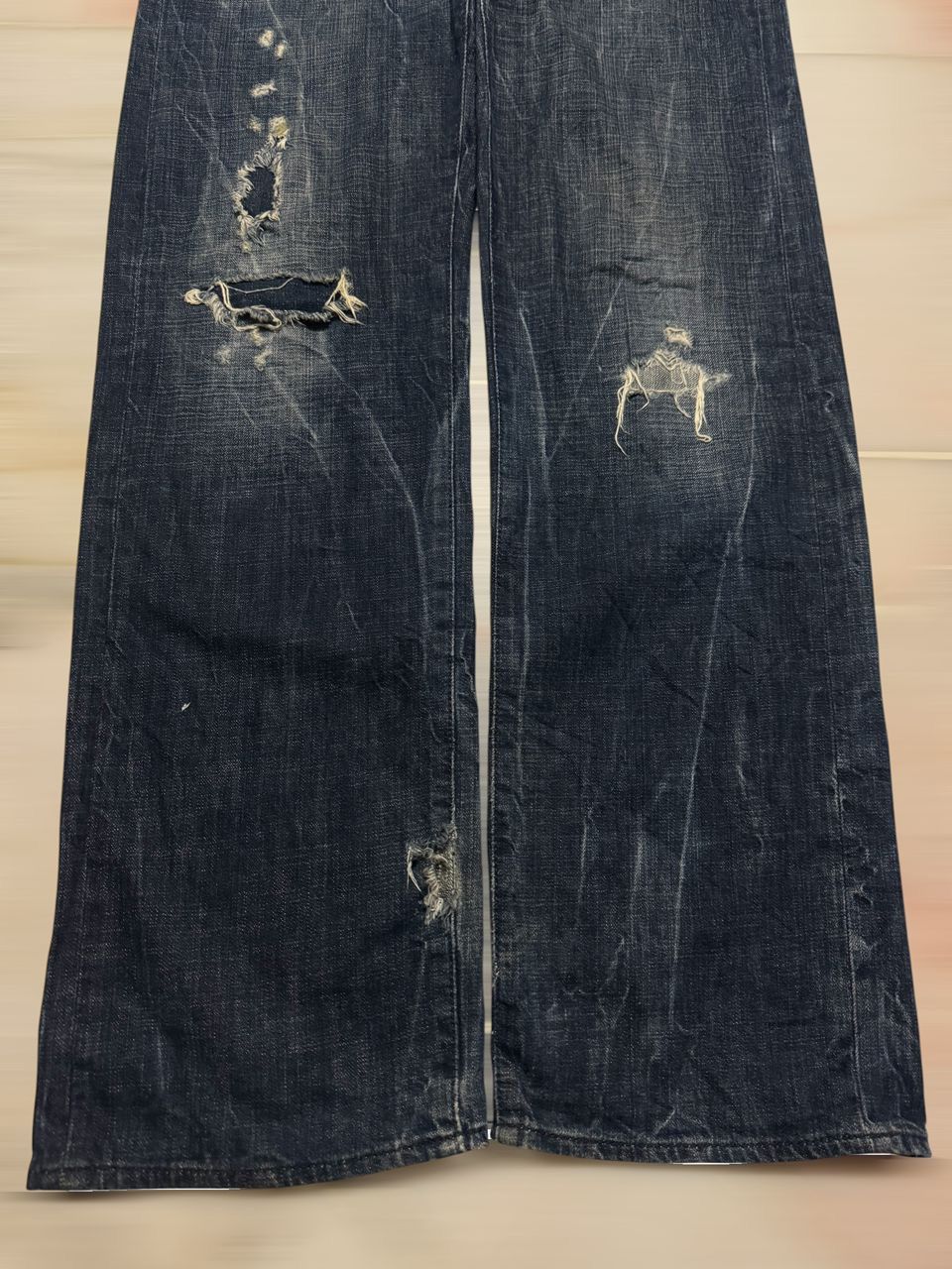 Tornado Mart 2000s Japanese Baggy-Wide Grunge Distressed Ripped Thunder Size US 32 / EU 48 - 6 Thumbnail