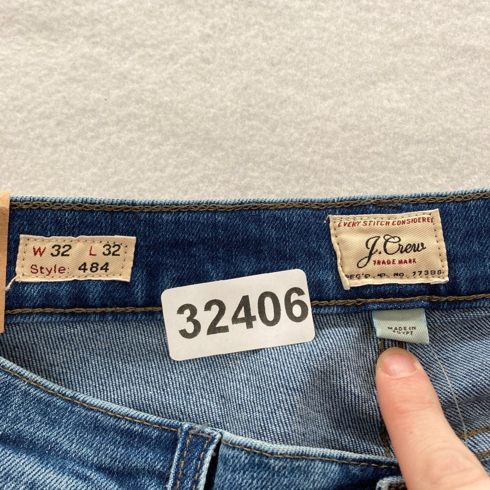 J.Crew J.CREW 484 Jeans Mens 32x32 Narrow Tapered Leg Blue Stretch Denim Pants Preppy Size US 32 / EU 48 - 7 Thumbnail