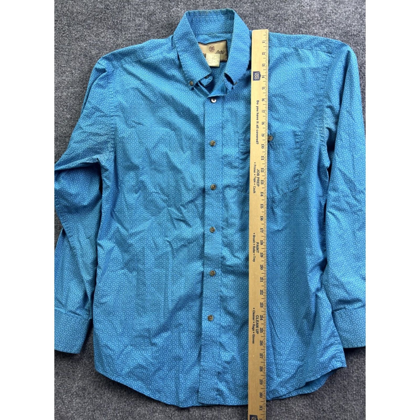 Wrangler Wrangler Shirt Mens Medium Blue Geometric Long Sleeve Snap Front Western Casual Size US M / EU 48-50 / 2 - 3 Thumbnail
