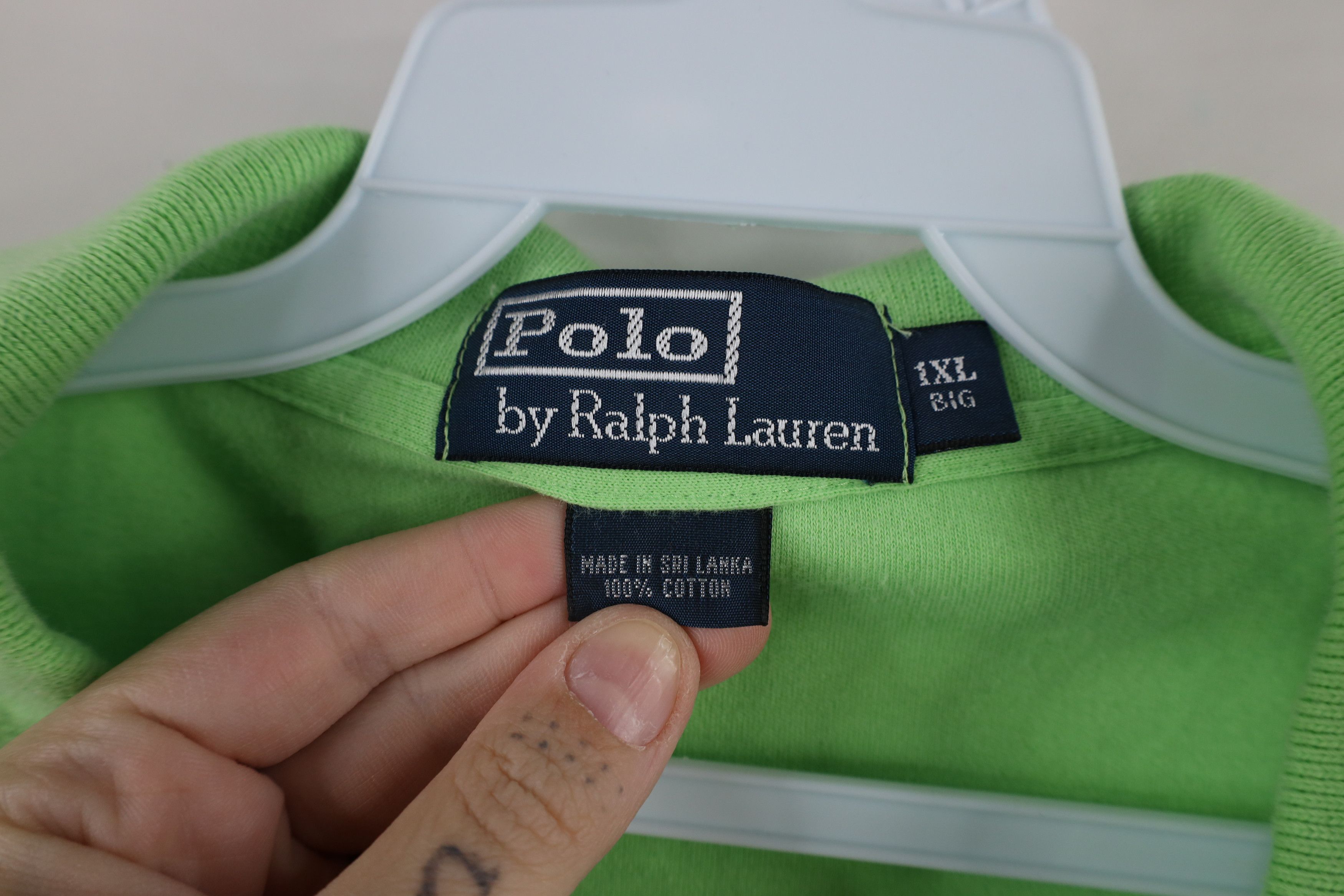 Ralph Lauren × Vintage Vintage 90s Ralph Lauren Collared Polo Shirt Lime Green Size US XXL / EU 58 / 5 - 5 Thumbnail
