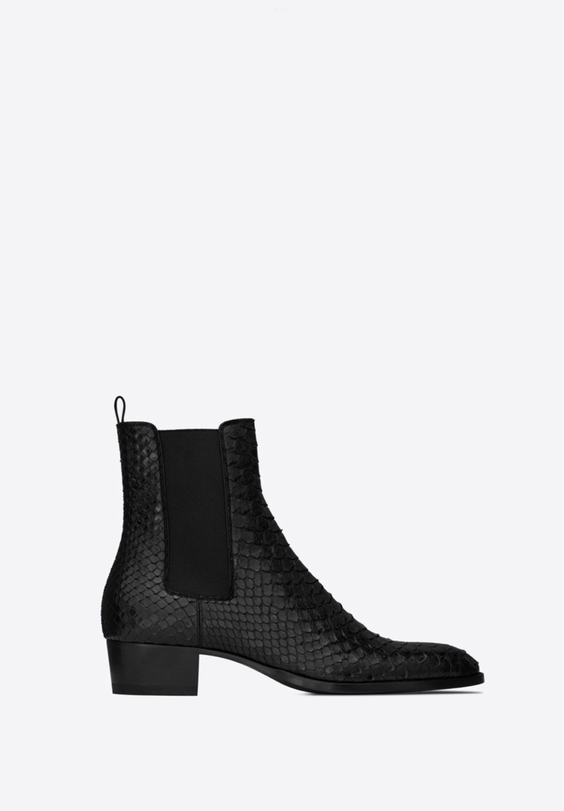 Saint Laurent Paris Wyatt Chelsea Boots Laquered Python | Grailed