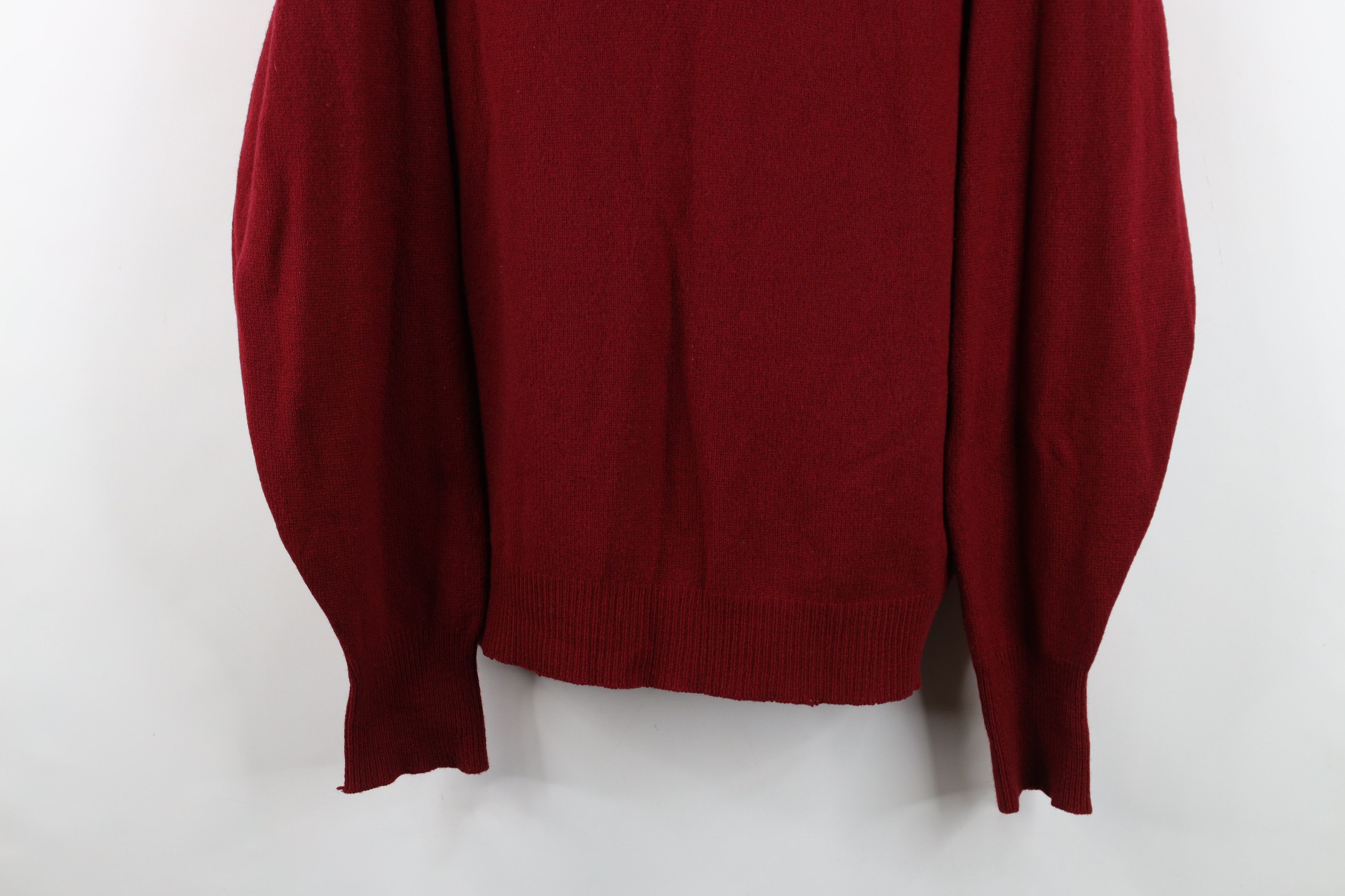 Vintage Vintage 70s Streetwear Soft Cashmere Knit V-Neck Sweater Red Size US L / EU 52-54 / 3 - 3 Thumbnail