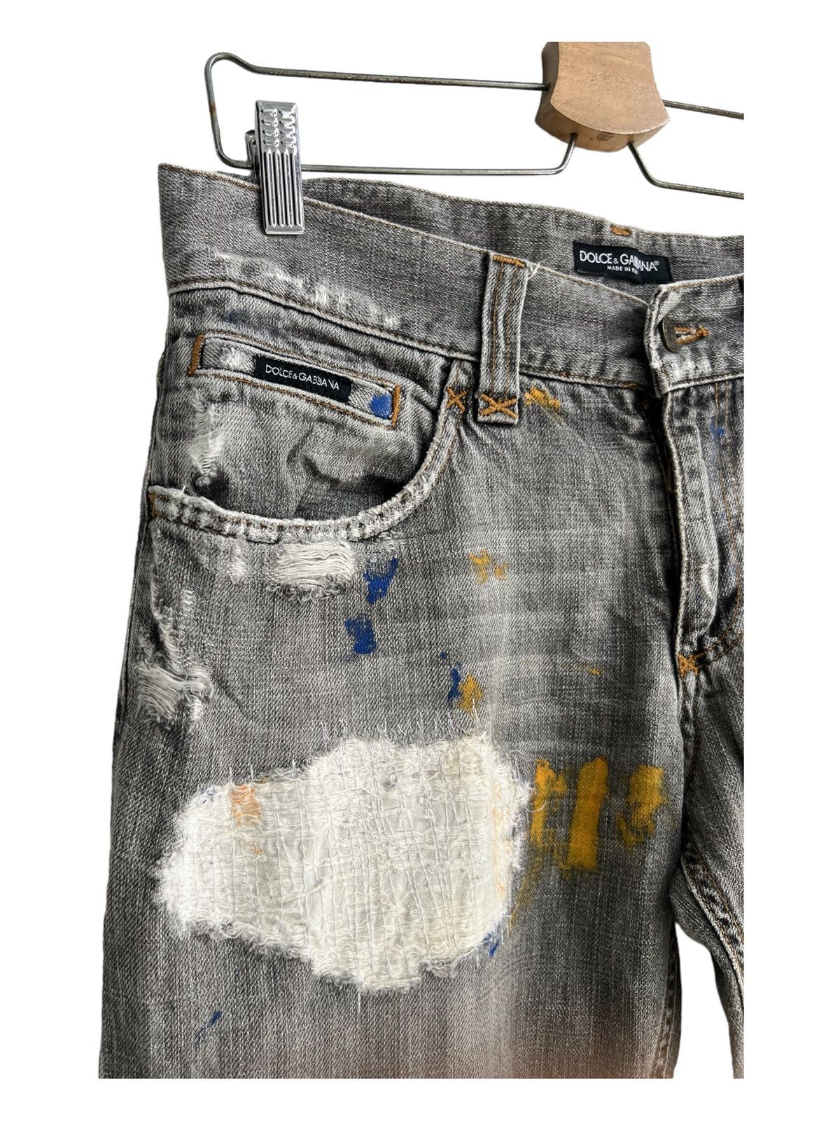 Dolce & Gabbana ARCHIVE D&G Sashiko Boro Runway Damaged Dirty Jeans Denim Size US 32 / EU 48 - 10 Thumbnail