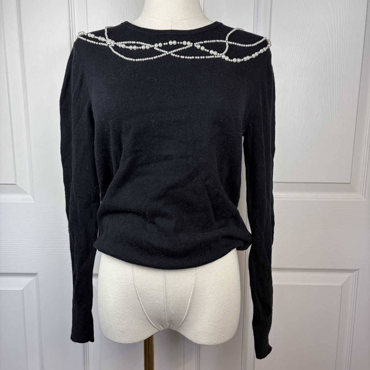 Other Field flower black cashmere pearl beaded sweater Size XS / US 0-2 / IT 36-38 - 1 Thumbnail