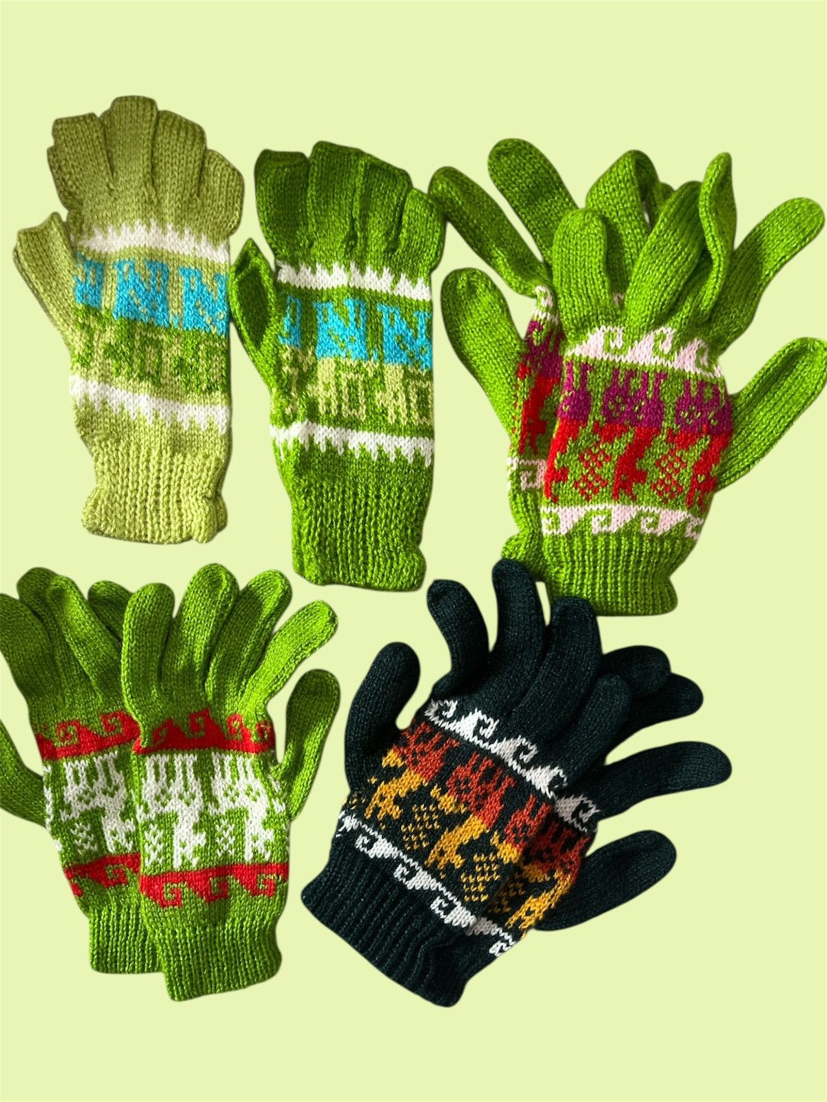 Other Handmade Alpaca Wool Gloves from Peru Size ONE SIZE - 1 Thumbnail