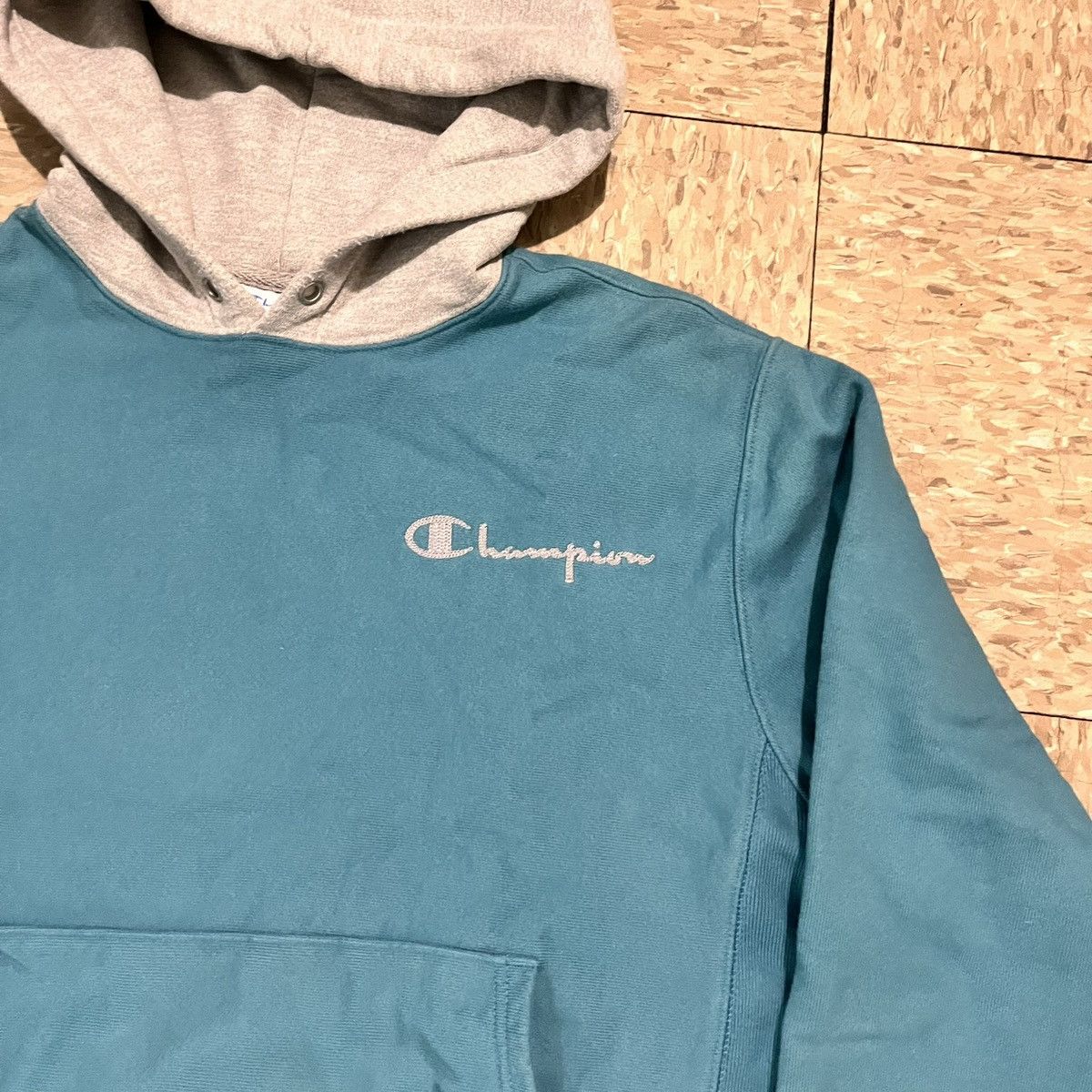 Champion Vintage Champion Two-Tone Hoodie – Teal / Grey Size US M / EU 48-50 / 2 - 2 Thumbnail
