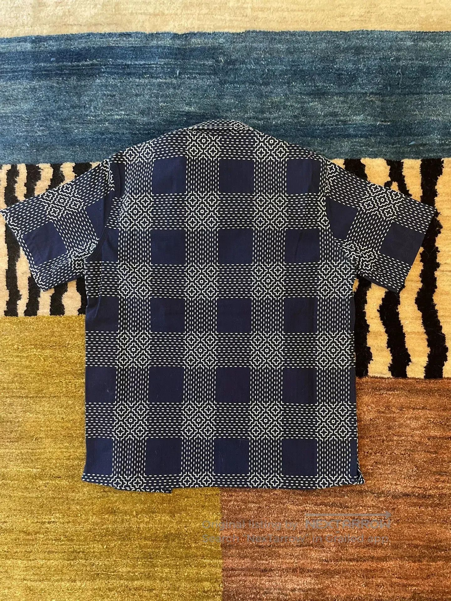 Rogue Territory RGT Indigo Sashiko Check Patchwork Shirt. Size US L / EU 52-54 / 3 - 3 Thumbnail