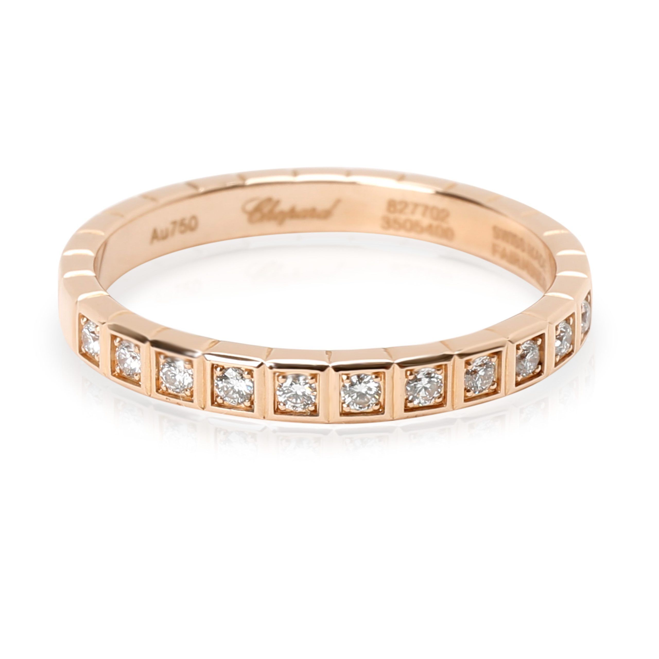 image of Chopard Ice Cube Pure Diamond Ring In 18K Rose Gold 0.11 Ctw, Women's