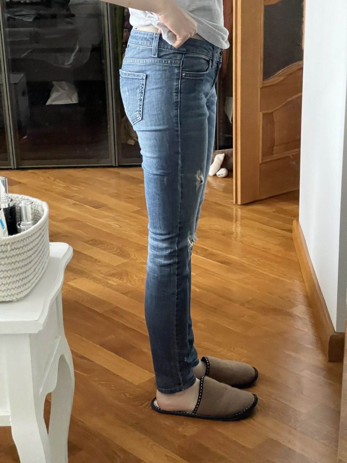 Benetton Skinny ripped Benetton summer jeans Size 28" / US 6 / IT 42 - 7 Thumbnail