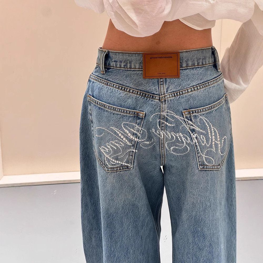 Japanese Brand Retro loose straight leg wide leg jeans Size US 32 / EU 48 - 3 Thumbnail