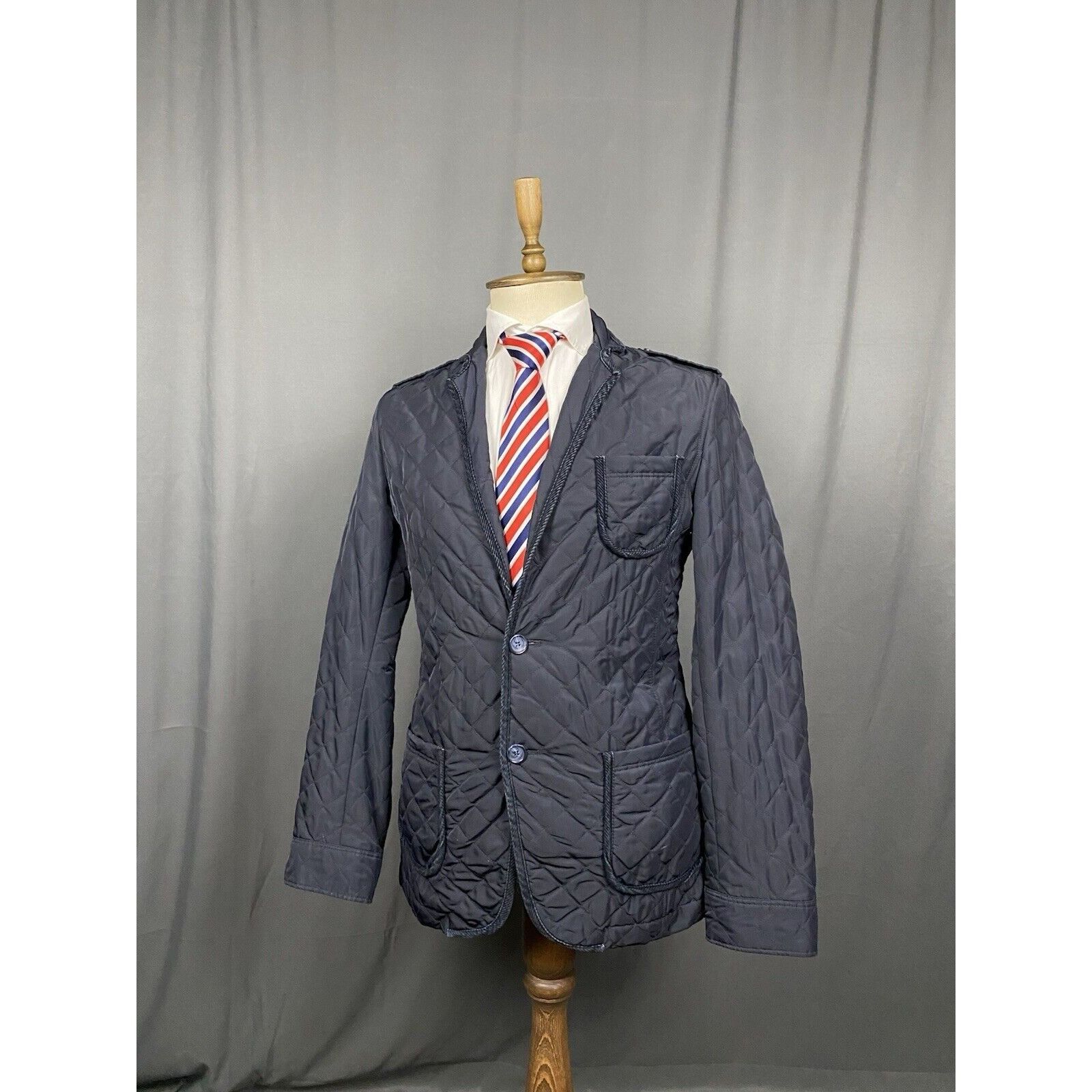 Dolce & Gabbana Dolce&Gabbana Men's Blue Quilted Sportcoat Jacket Size 50 Size US M / EU 48-50 / 2 - 4 Thumbnail
