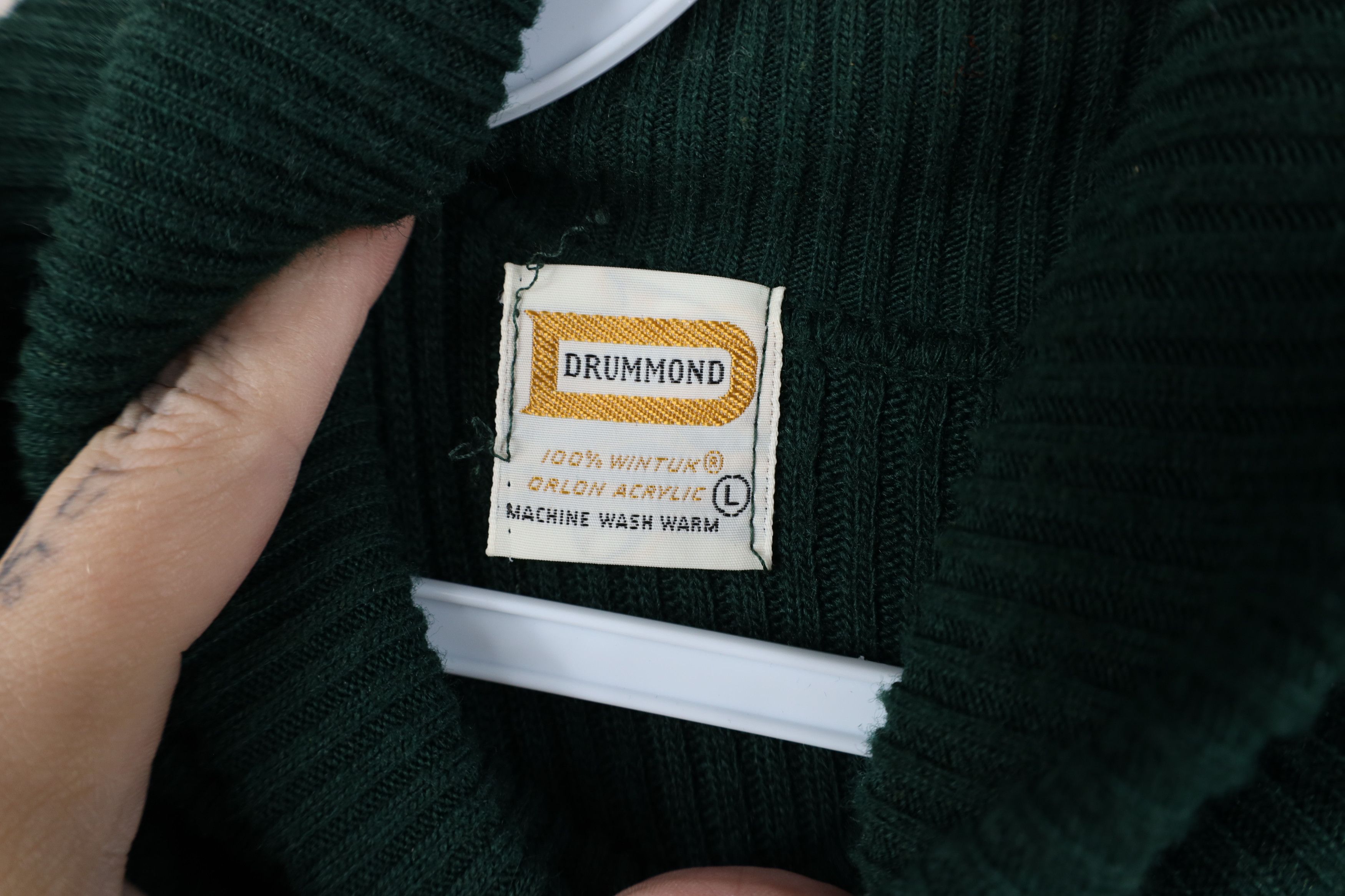 Vintage Vintage 70s Streetwear Ribbed Knit Turtleneck Sweater Green Size L / US 10 / IT 46 - 6 Thumbnail